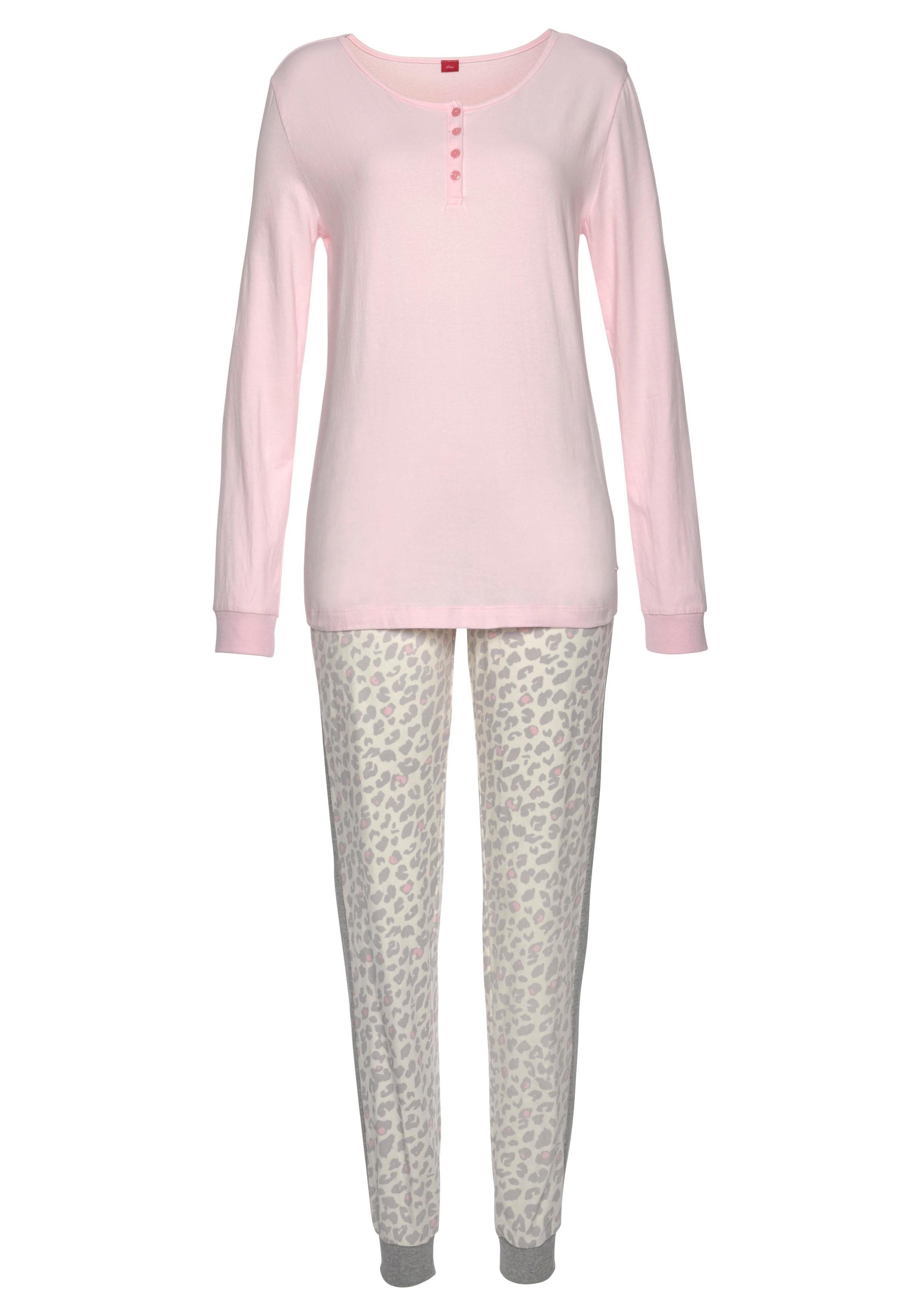 s.Oliver RED LABEL Beachwear Pyjama met strepen opzij op de pijpen (2-delig, 1 stuk)