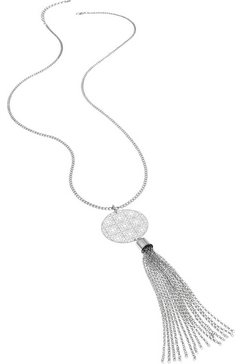lascana lange ketting met ornament en kwastje zilver