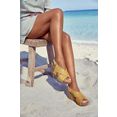 lascana sandaaltjes met sleehak en kurkvoetbed geel