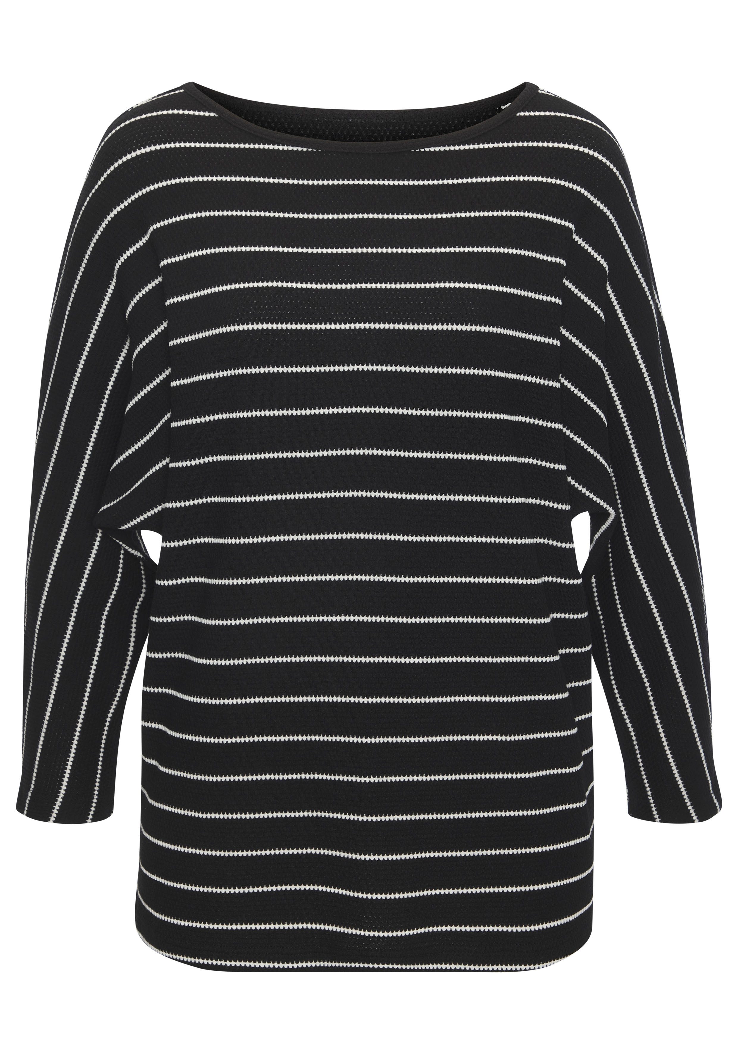 Vivance Shirt met 3/4 mouwen Met modieuze streepstructuur