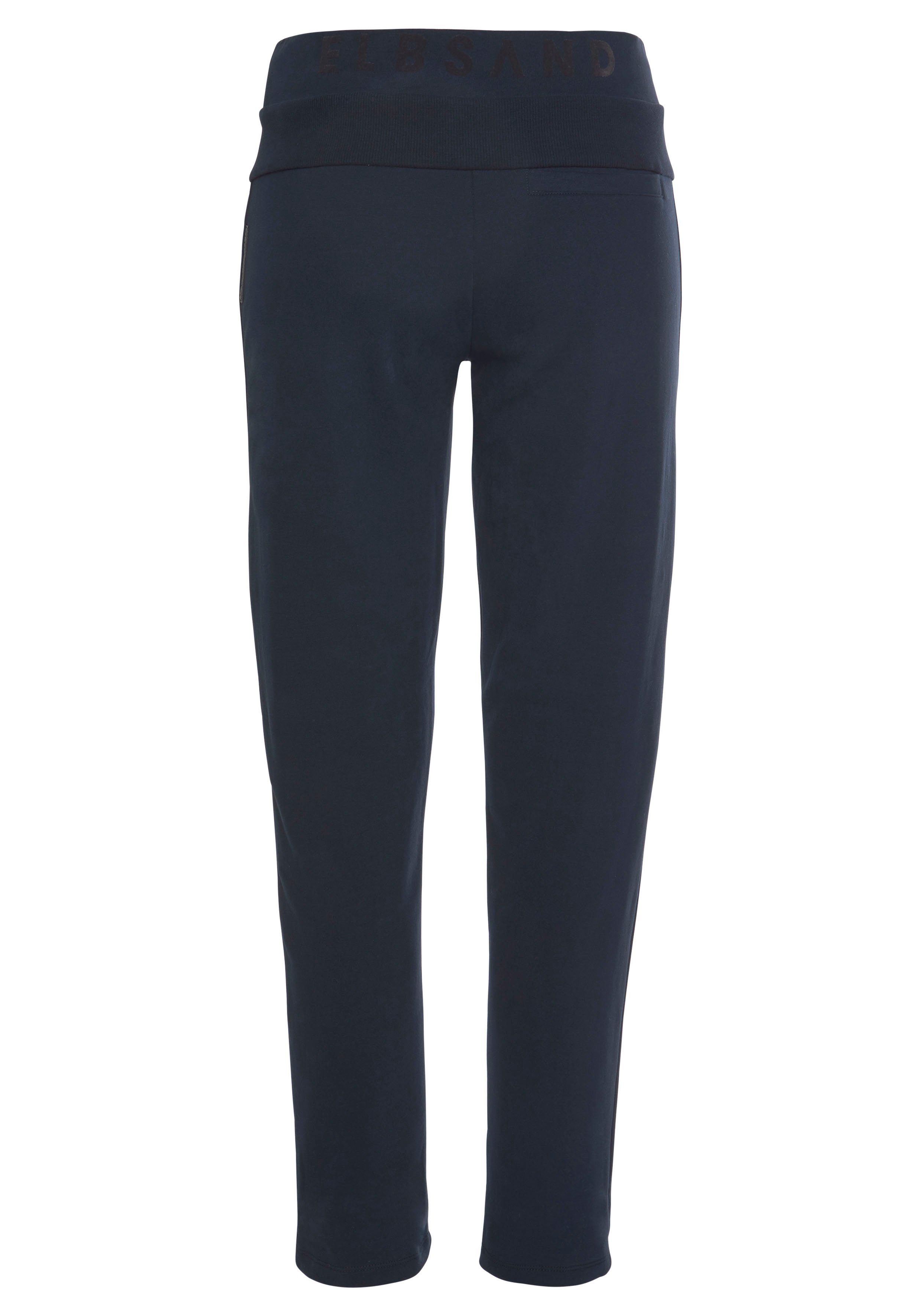 Elbsand Sweatbroek Brinja met logoprint op de tailleband en zakken, joggingbroek, loungebroek