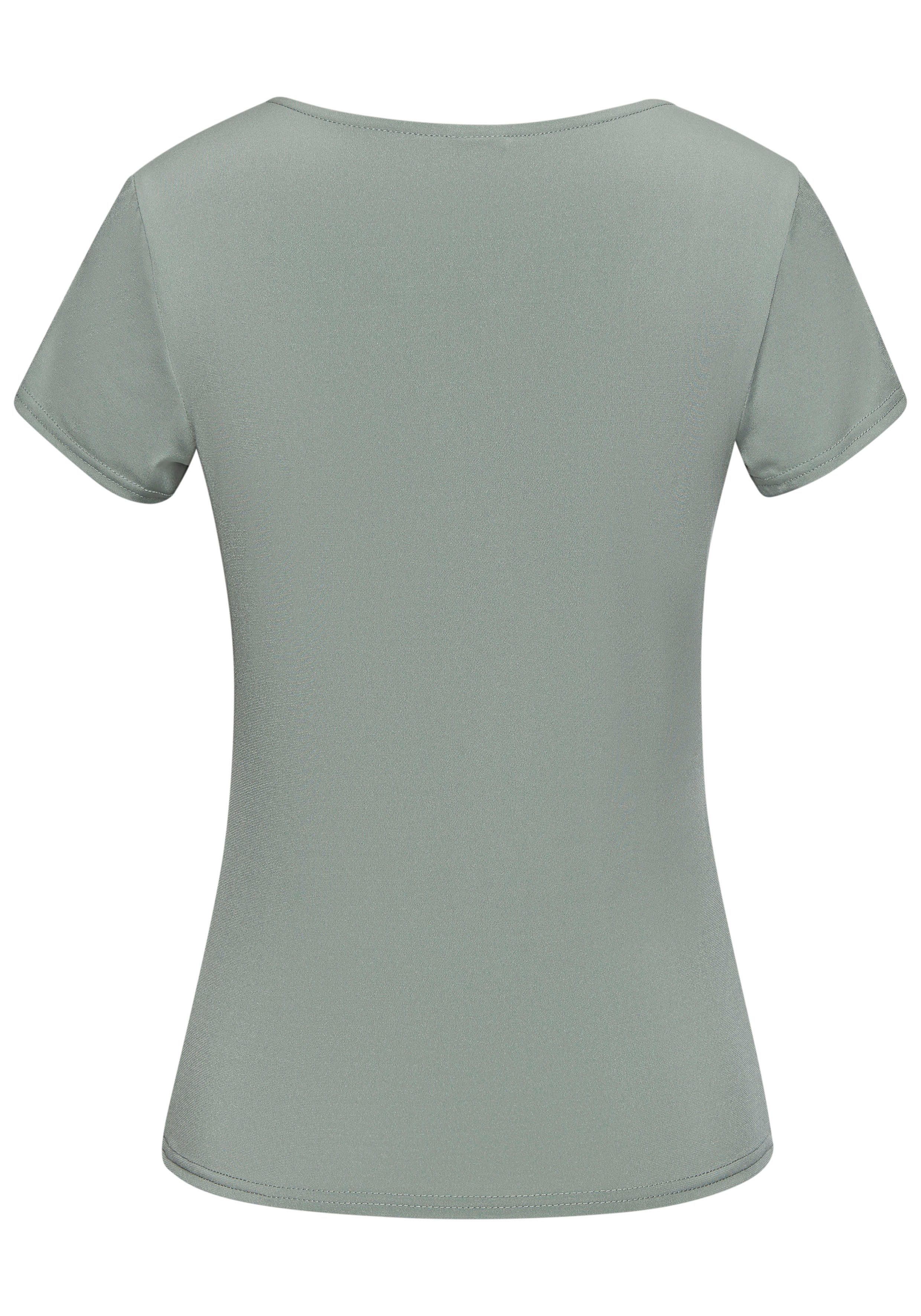 Lascana T-shirt van kreukvrij materiaal, elegant kortarmshirt, dubbelzijdig