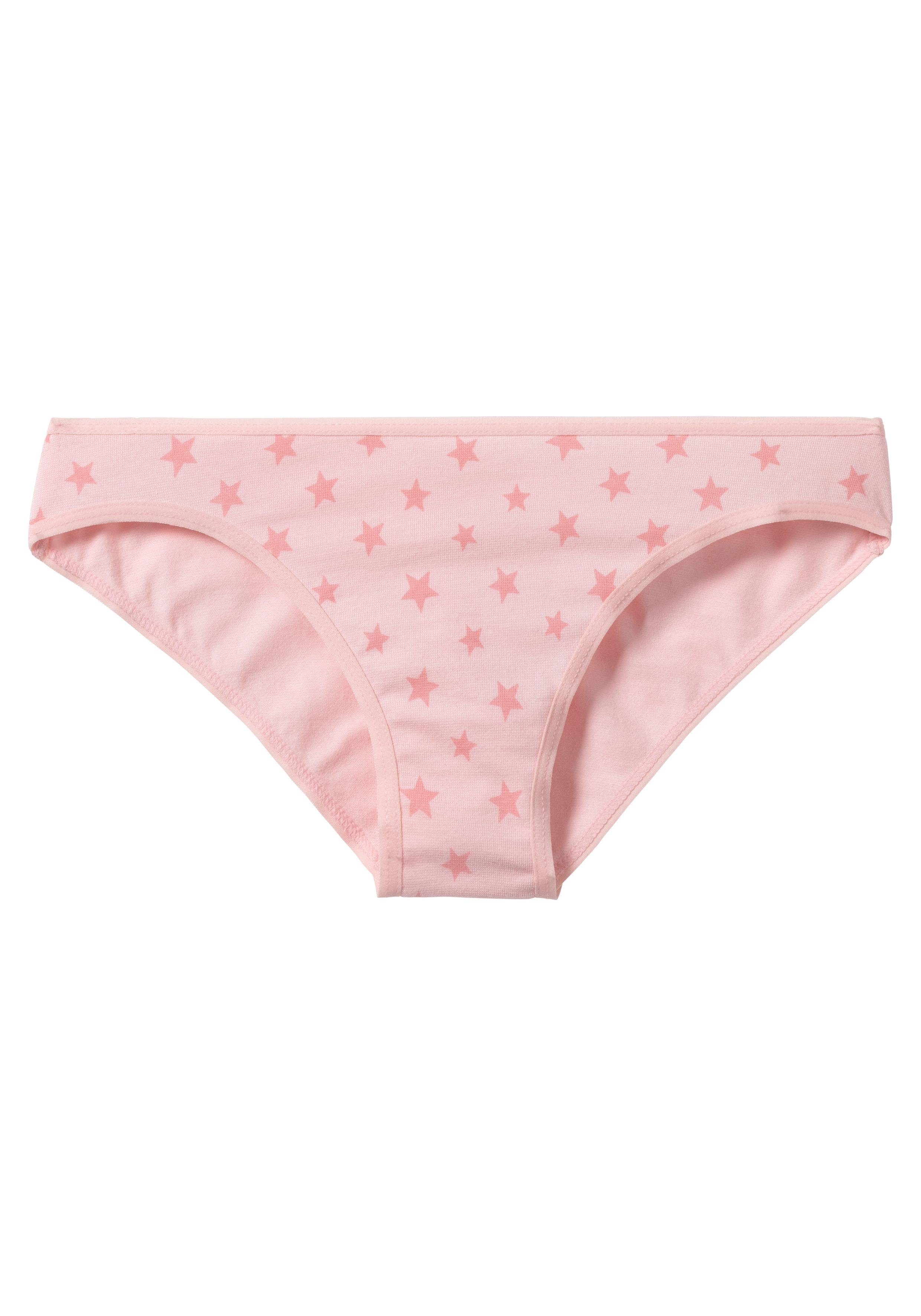 Petite fleur Bikinibroekje met sterretjesprint en unikleur (set, 8 stuks)