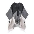lascana sjaal xxl sjaal, poncho in behaaglijk zachte kwaliteit en met korte franje veganistisch zwart