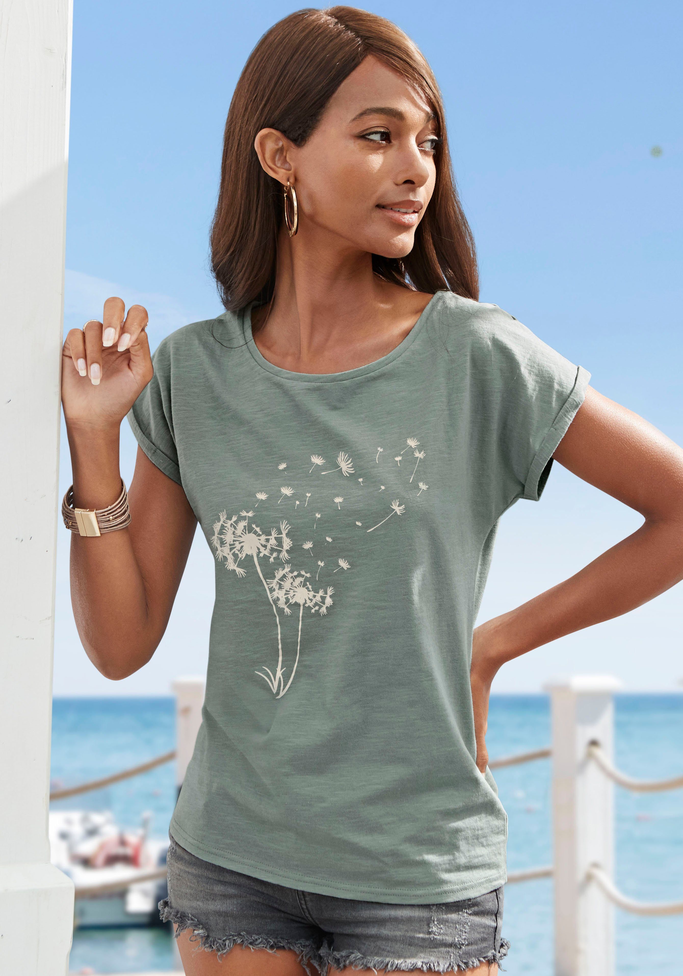 Vivance T-shirt Met print 'Pusteblume' aan de voorkant (1-delig)