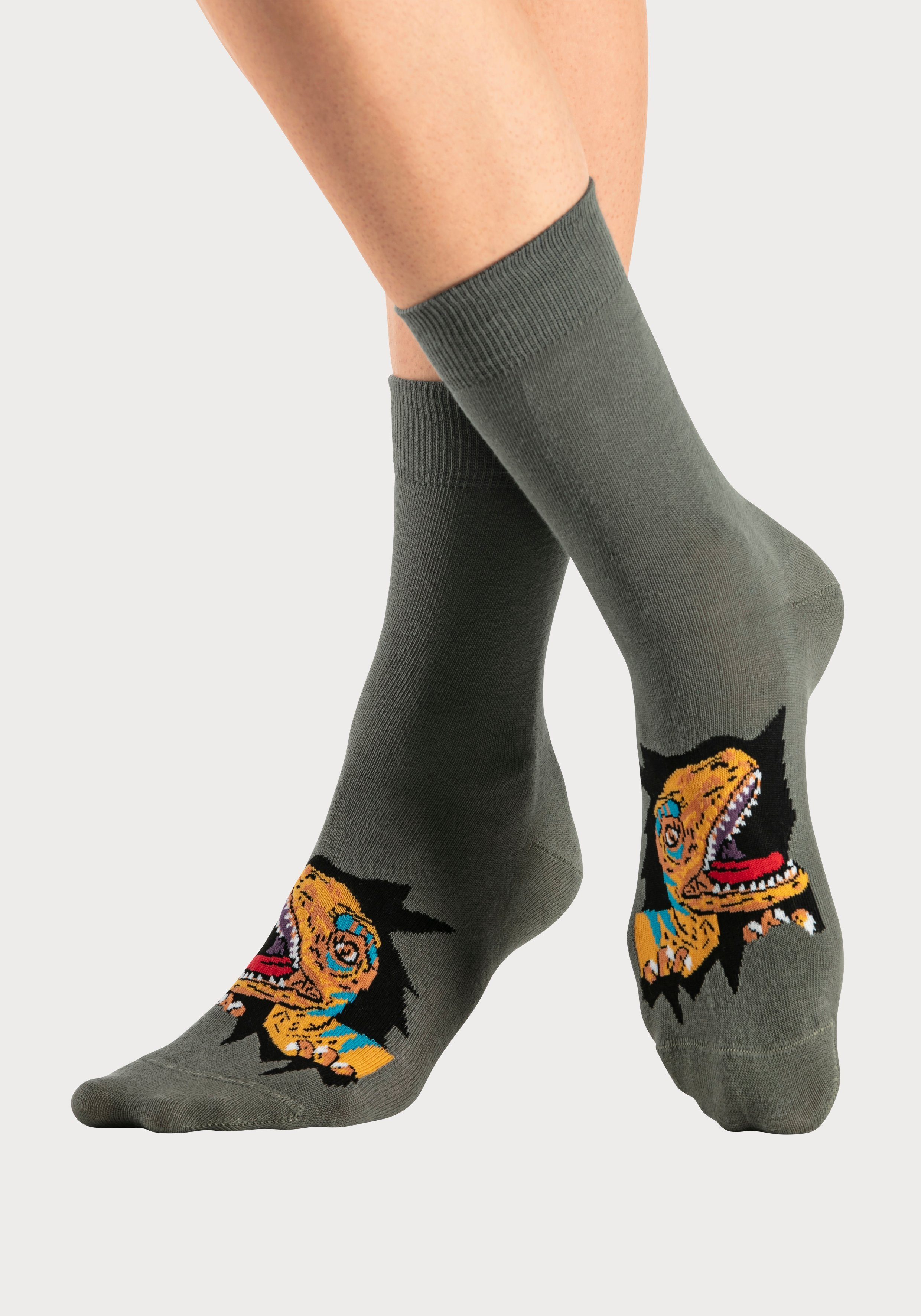 H.I.S Sokken met dinosaurusmotieven (set, 5 paar)