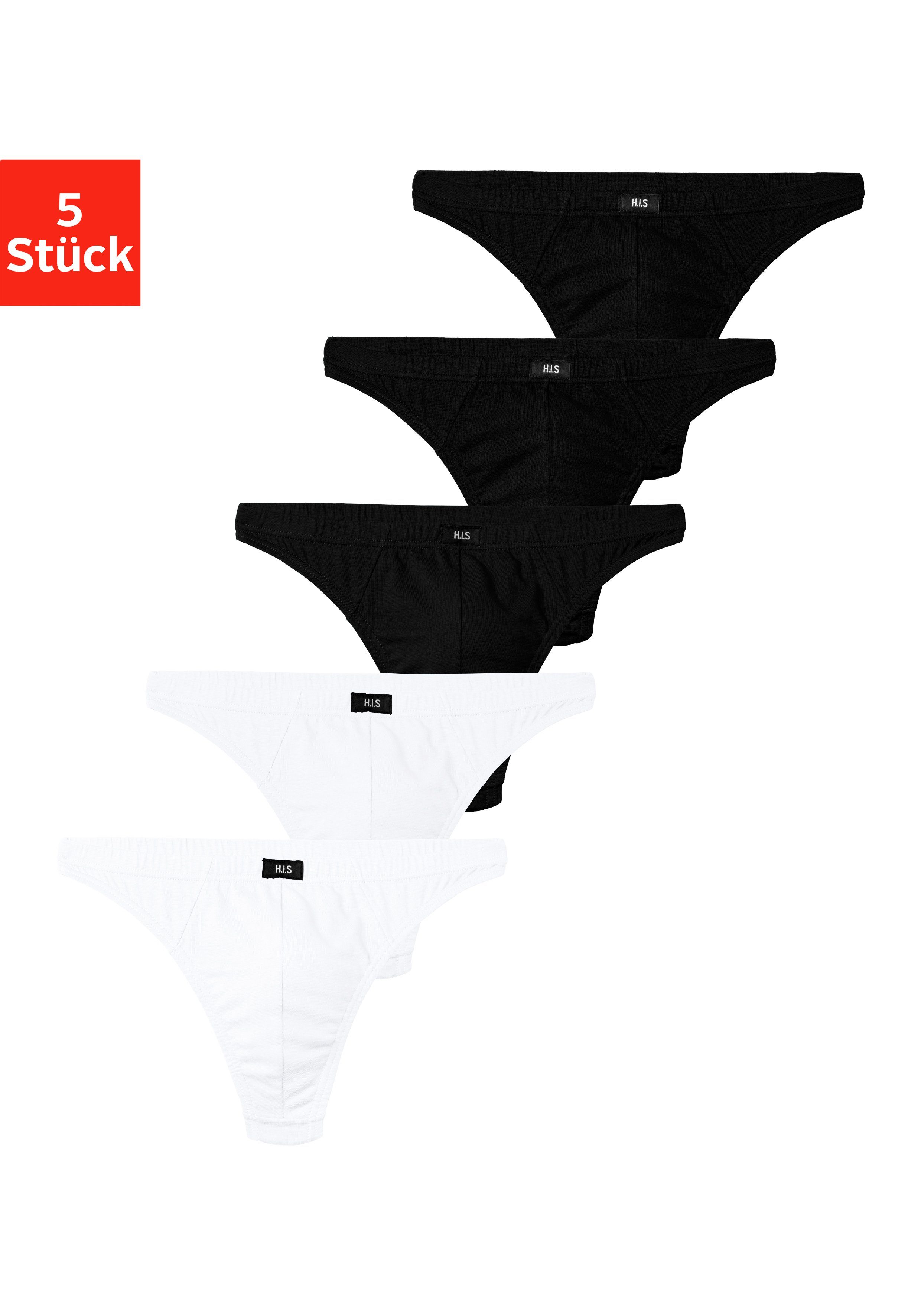 H.I.S String Heren onderbroek in katoen-stretchkwaliteit (set, 5 stuks)