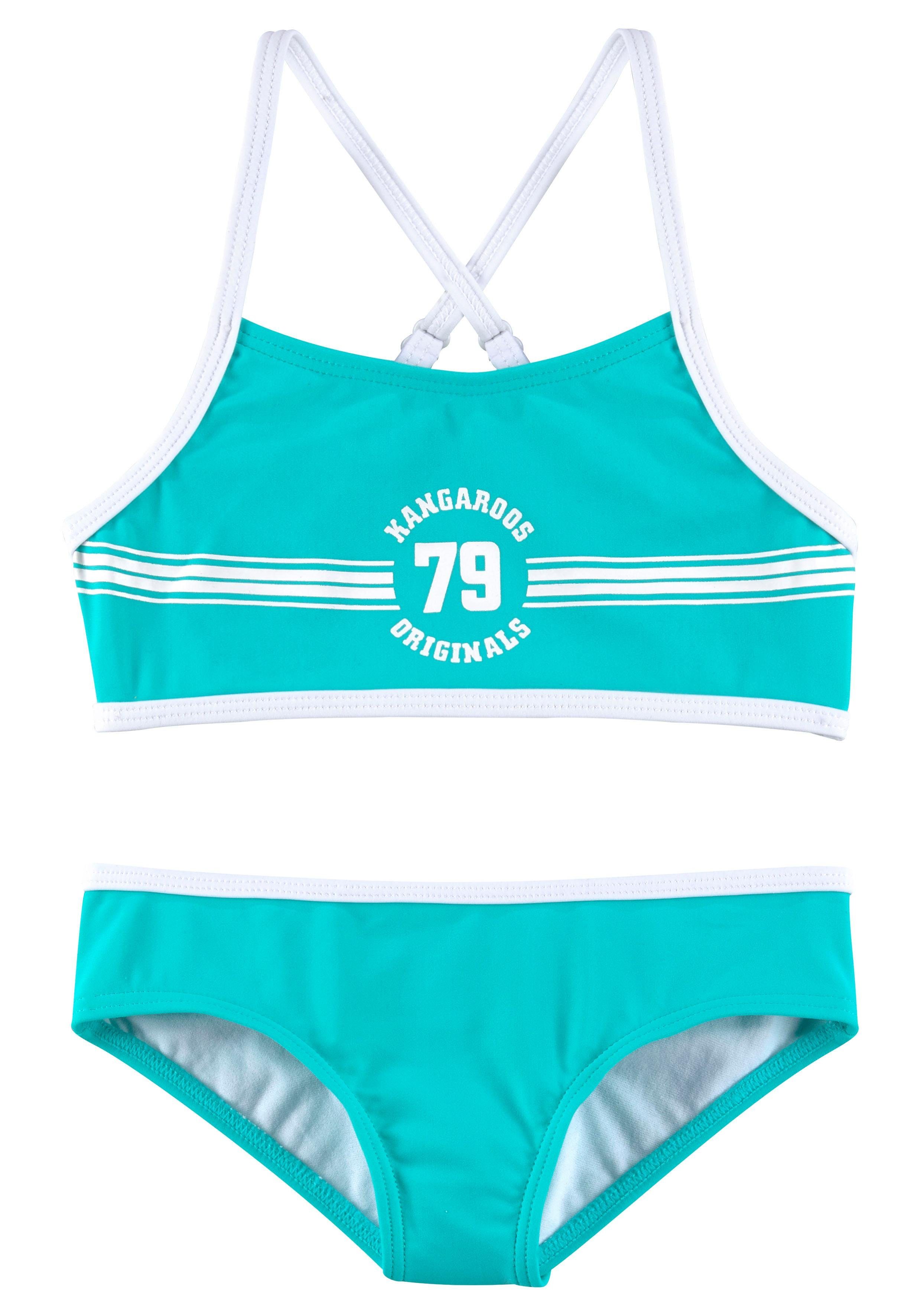 KangaROOS Bustierbikini Sporty met sportieve frontprint