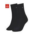 tommy hilfiger sokken met platte teennaad (2 paar) zwart