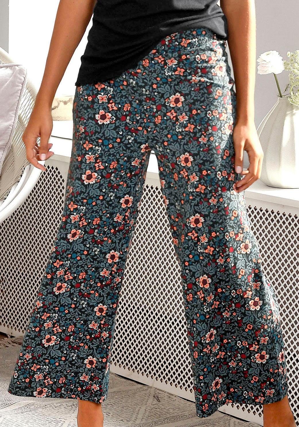 s.Oliver RED LABEL Beachwear Pyjamabroek motief all-over met elastische band