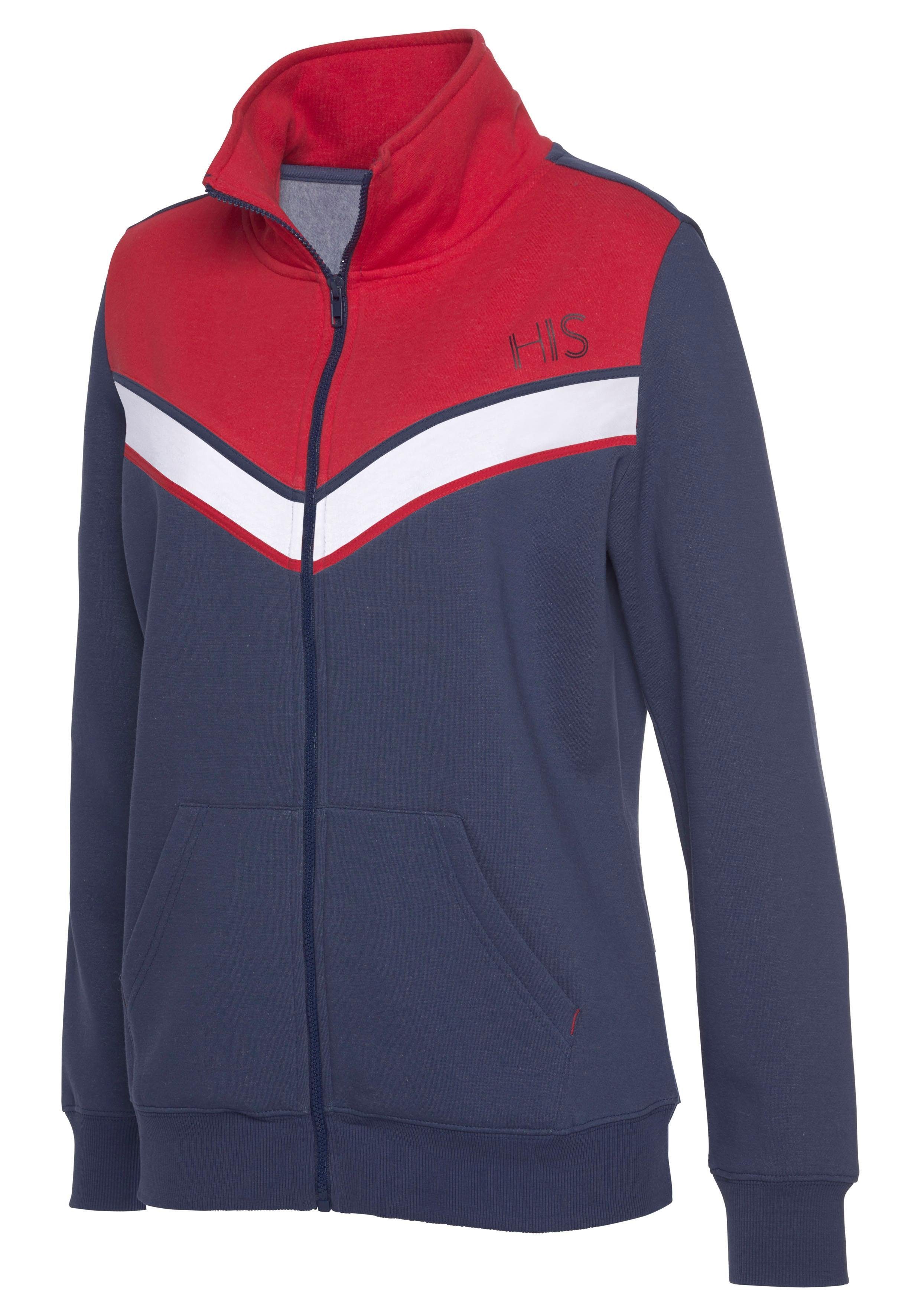 H.I.S Sweatvest met contraststrepen, loungepak