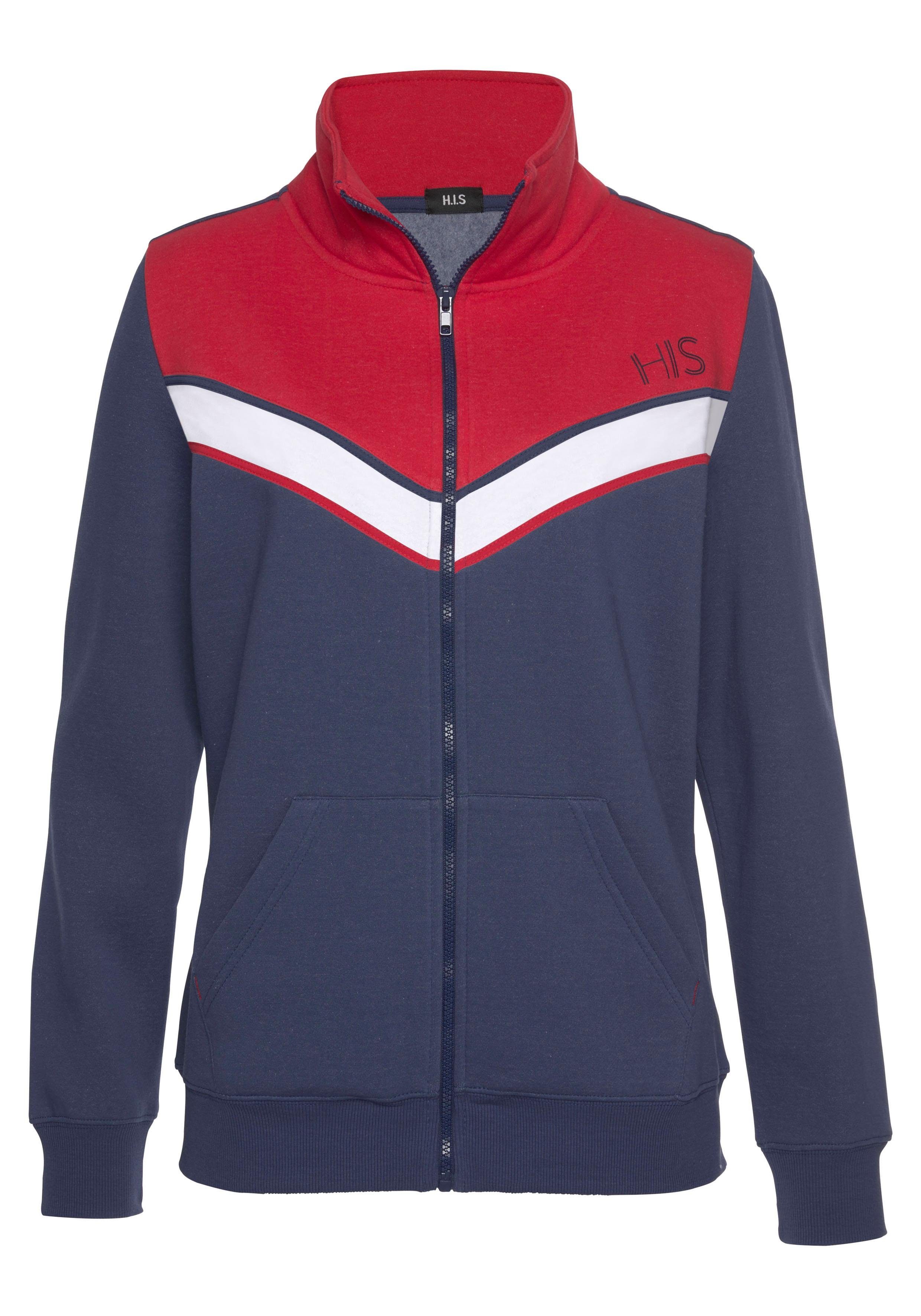 H.I.S Sweatvest met contraststrepen, loungepak