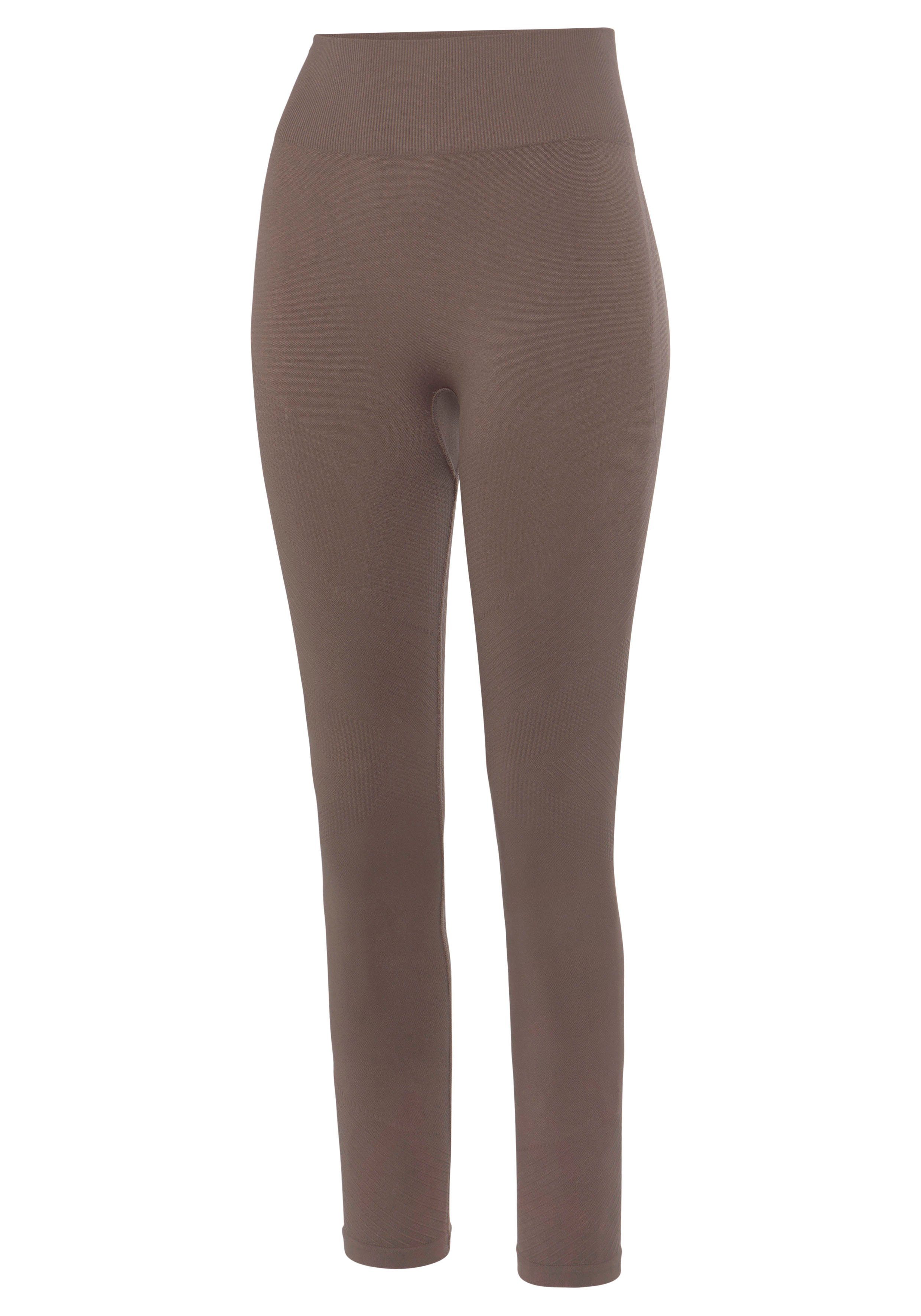 Lascana Naadloze legging Po Push Up met ribstructuur en shaping-effect, sportbroek, sportleggings