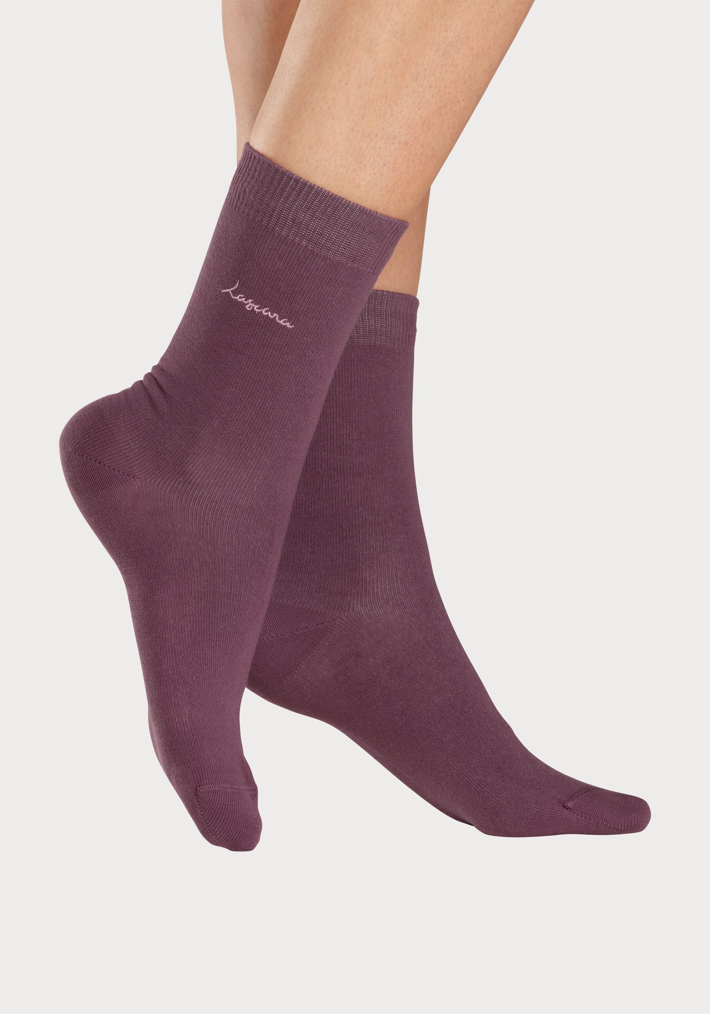 Lascana Basic sokken met hoogwaardig logoborduursel (box, 7 paar)