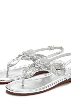lascana teenslippers sandalen in metallic-look zilver