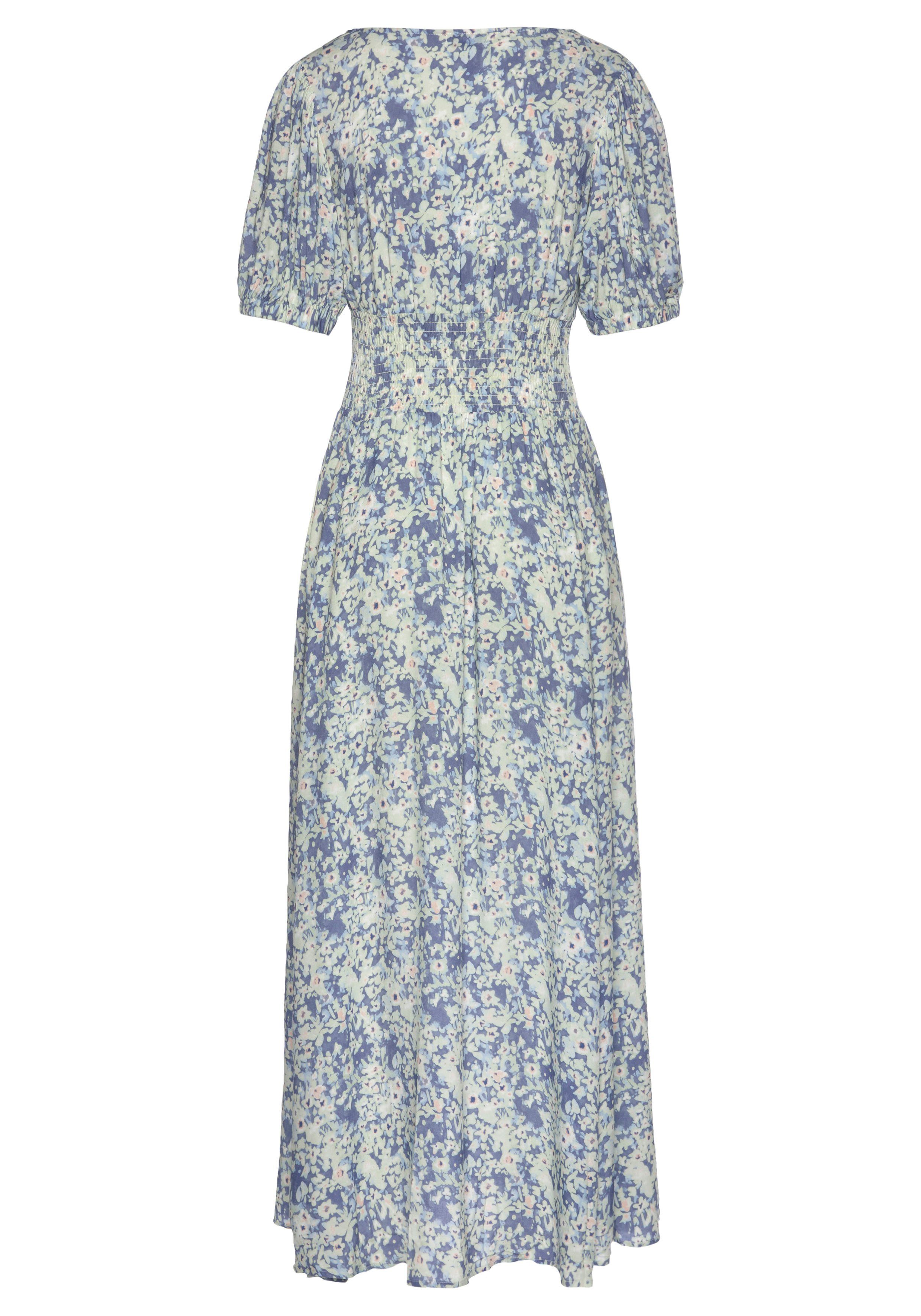 Buffalo Maxi-jurk met delicate bloemenprint en v-hals, zomerjurk, strandjurk