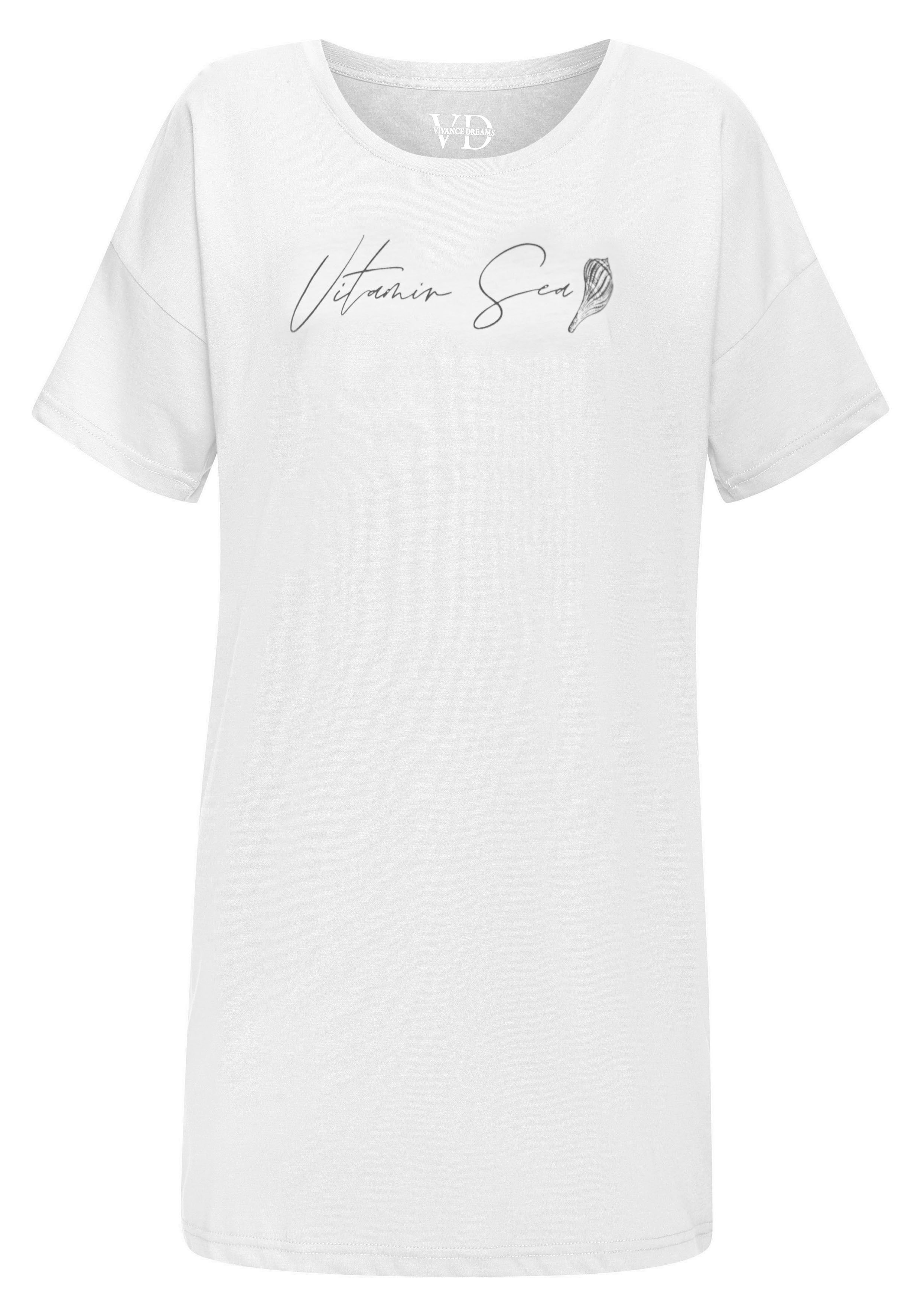 Vivance Dreams Nachthemd met mooie frontprint nachthemden maat 32/34 beige