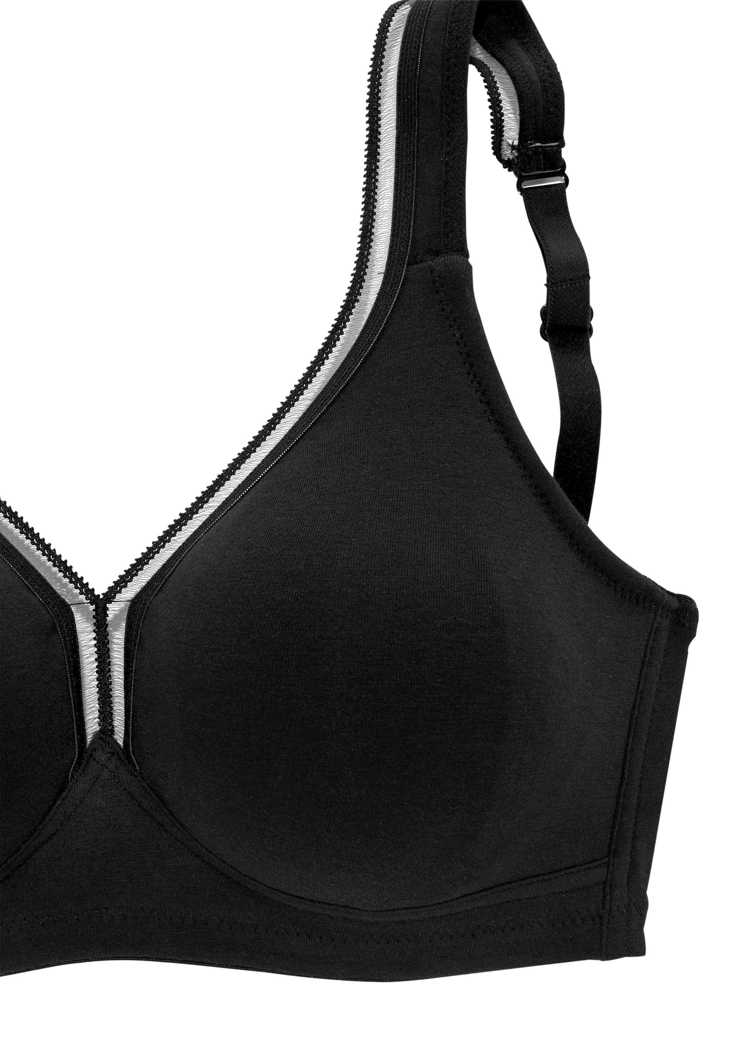 Petite fleur T-shirt-bh zonder beugels van katoen, basic dessous (Set van 2)