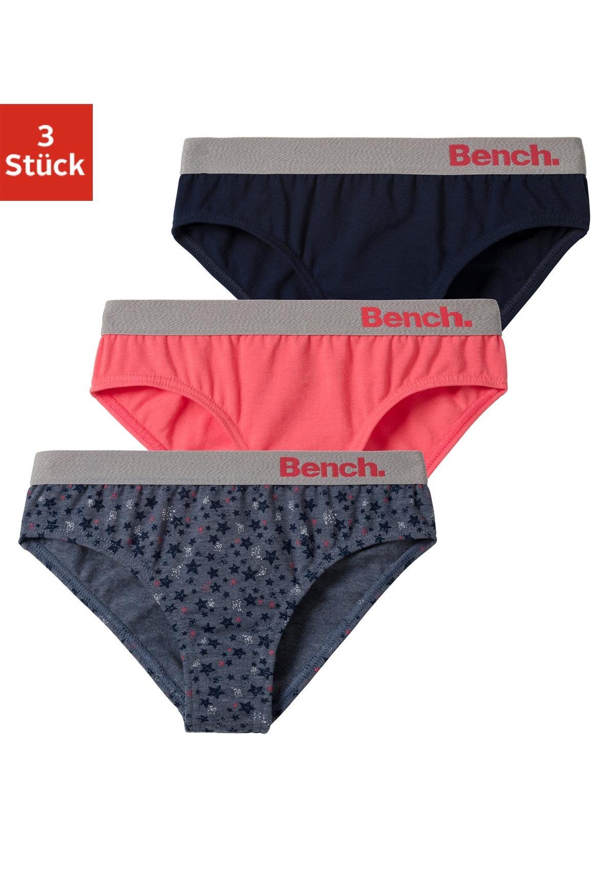 Bench. Slip met sterretjesprint en unikleur (set, 3 stuks)