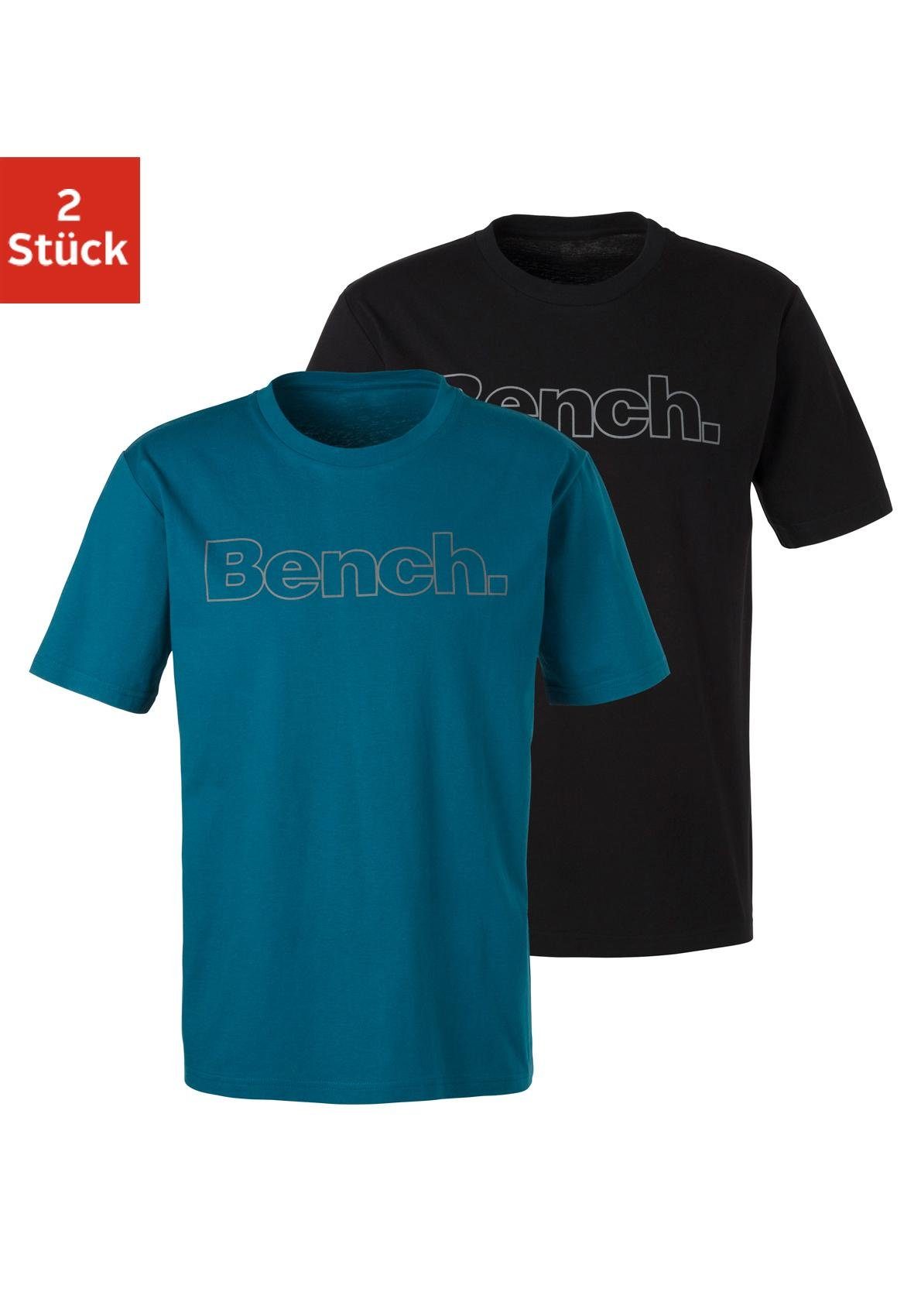 NU 20% KORTING: Bench. T-shirt Homewear met bench-print voor (Set van 2)