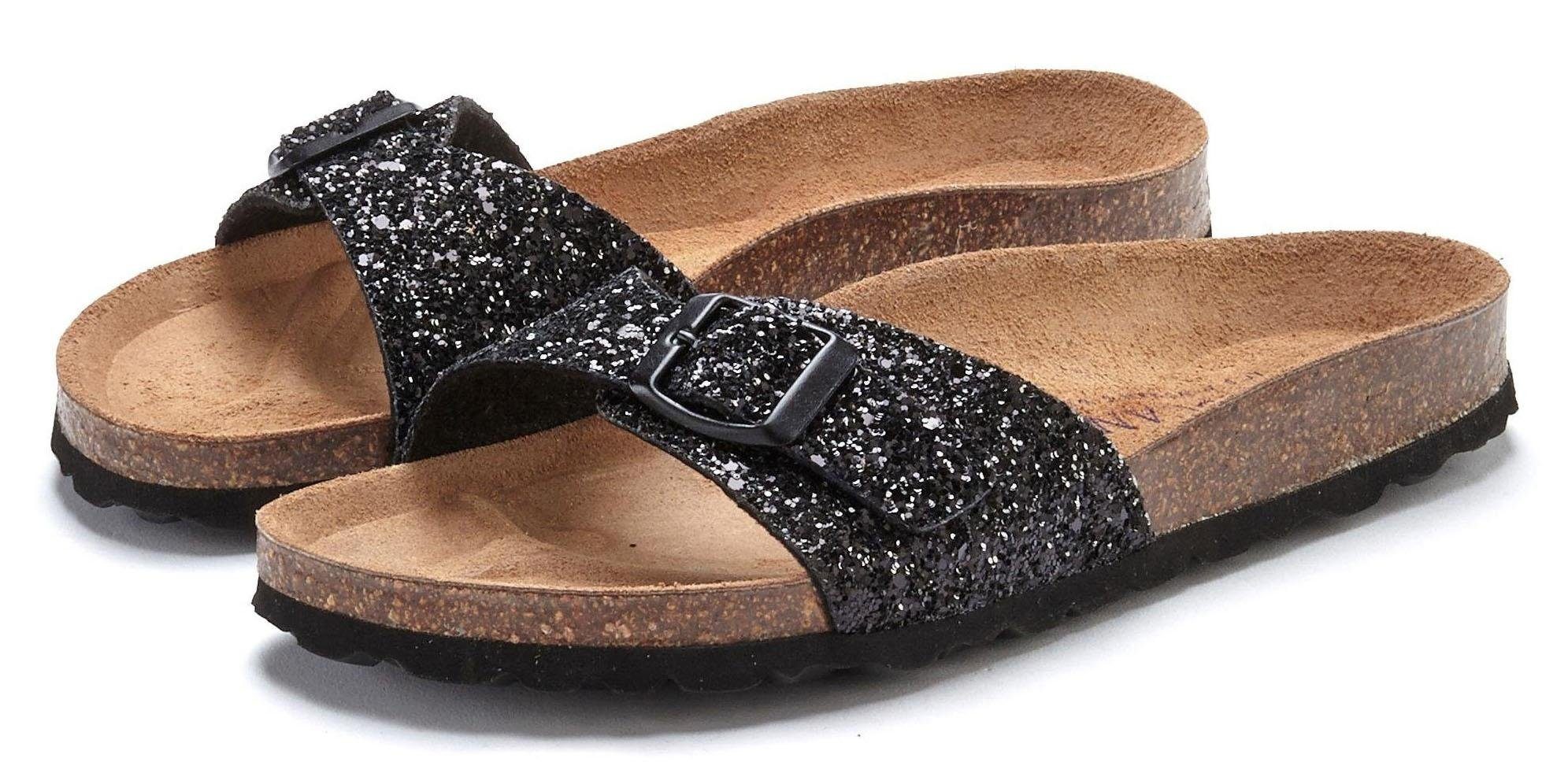 Lascana Slippers met kurken voetbed en glitter bestel je online | LASCANA