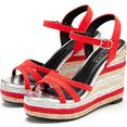 lascana highheel sandaaltjes met sleehak rood