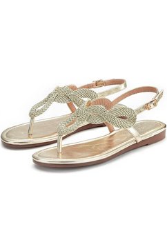 lascana teenslippers sandalen in metallic-look goud