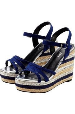 lascana highheel sandaaltjes met sleehak blauw