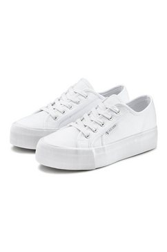 lascana sneakers van textiel met plateauzool wit