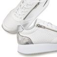 lascana sneakers plateau met metallic-inzetten en trendy zool wit