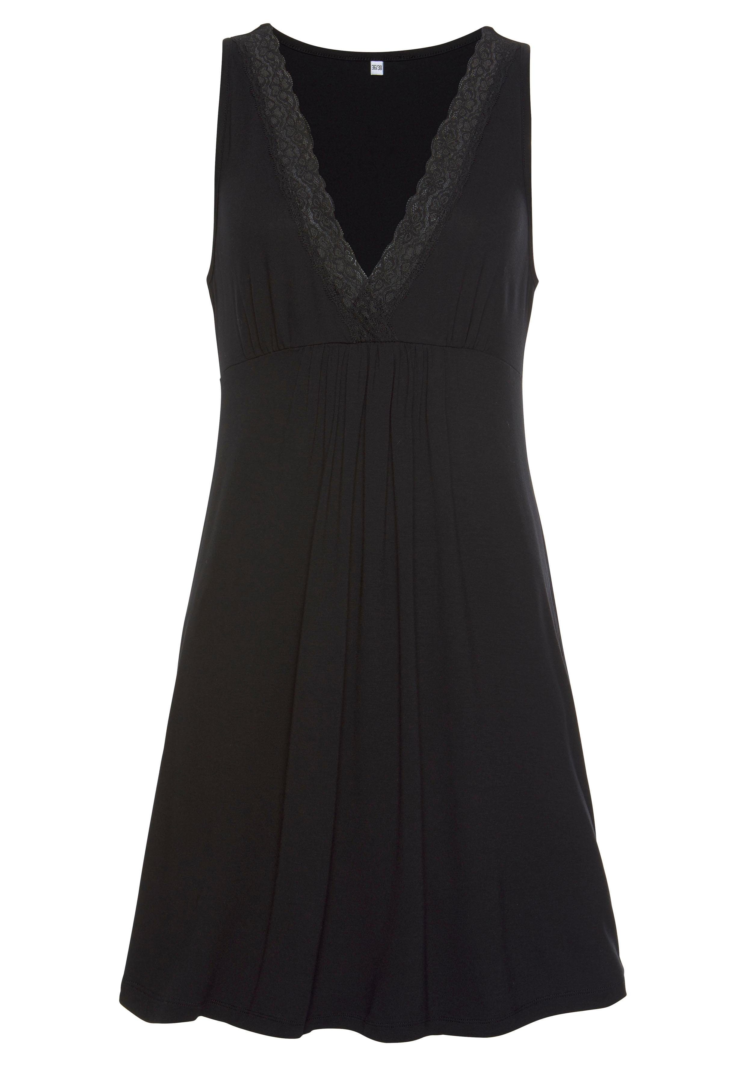 Lascana Nachthemd met elegante elastische kant