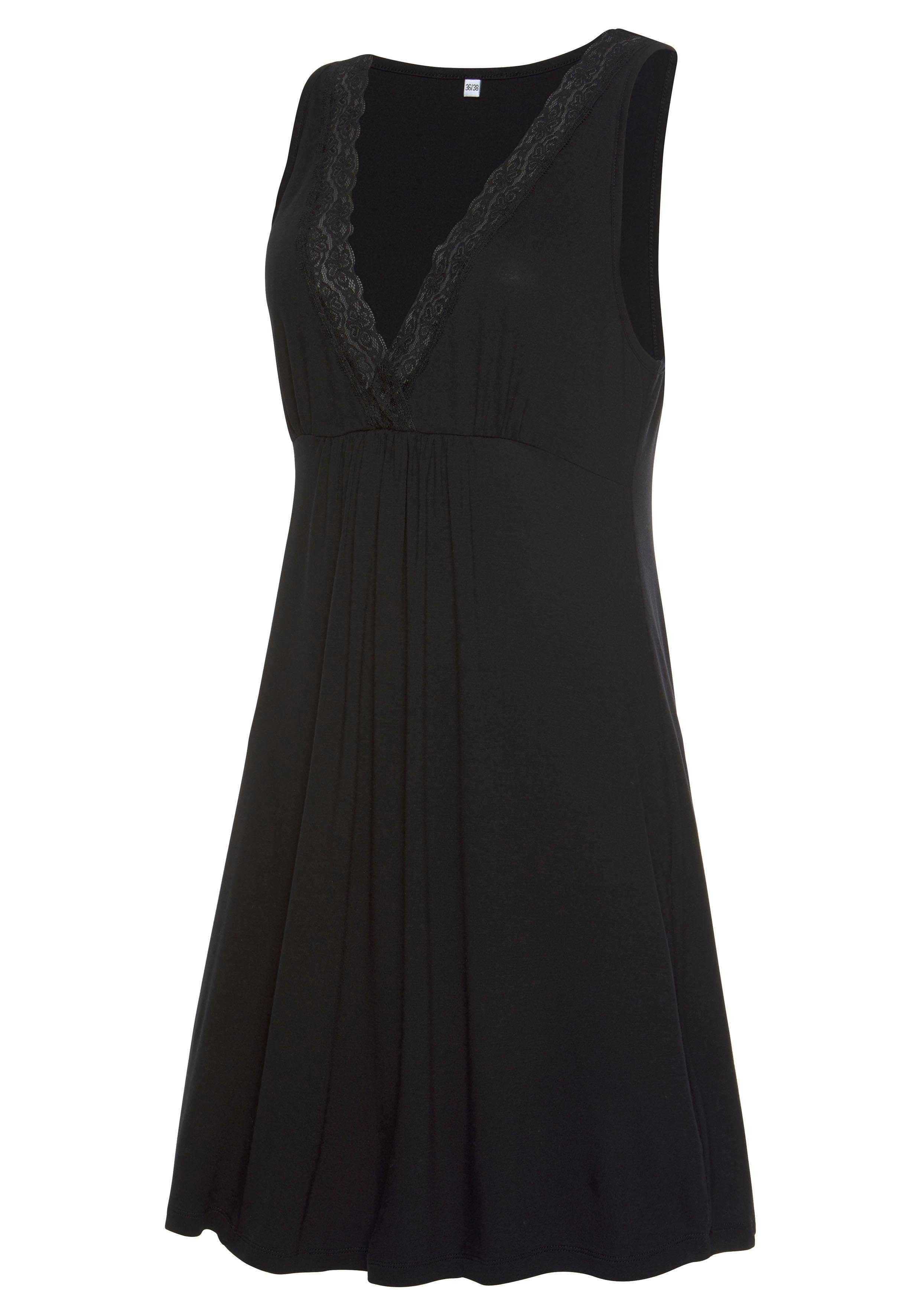 Lascana Nachthemd met elegante elastische kant