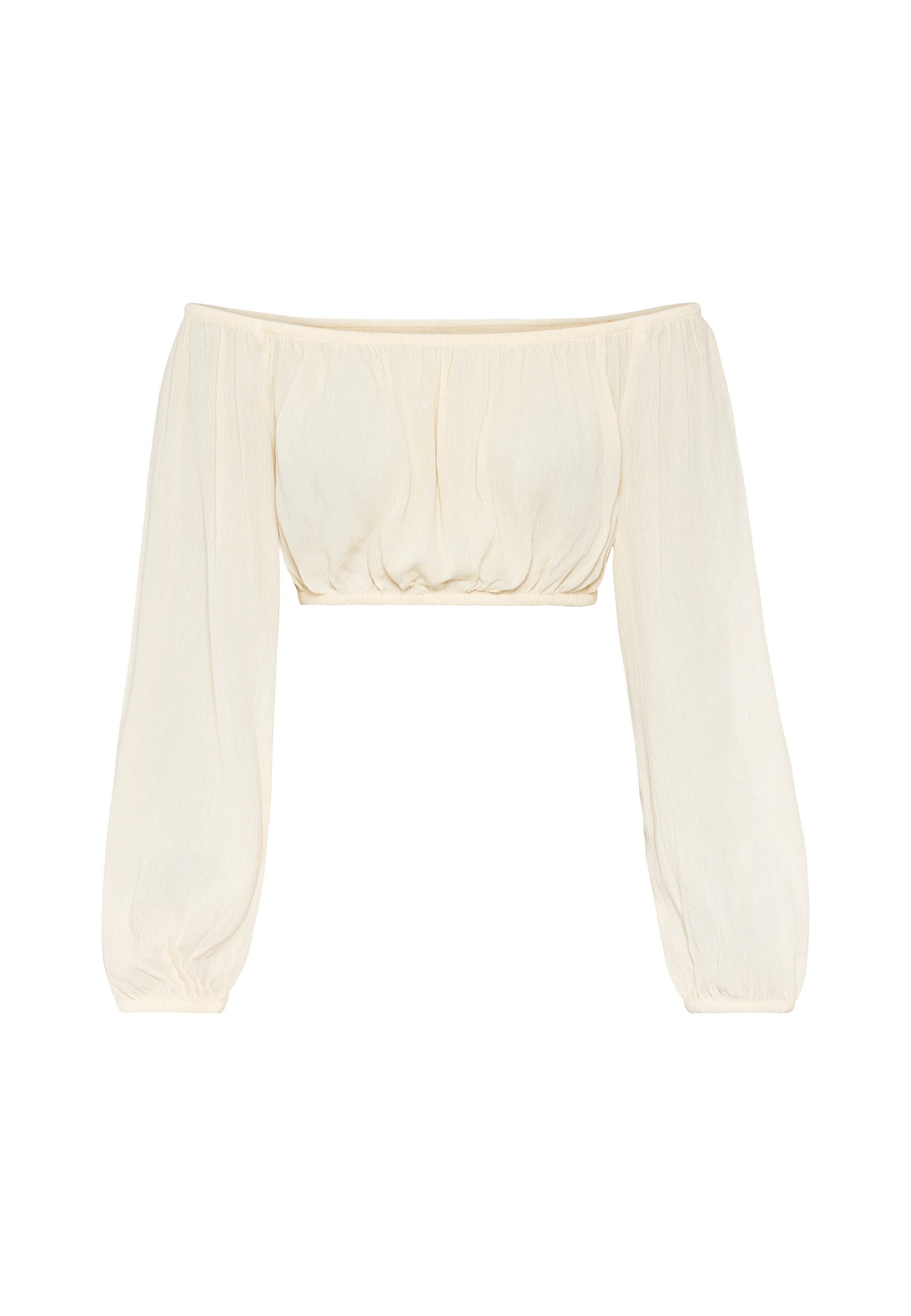 LSCN by LASCANA Blouse met carmenhals in verkorte lengte