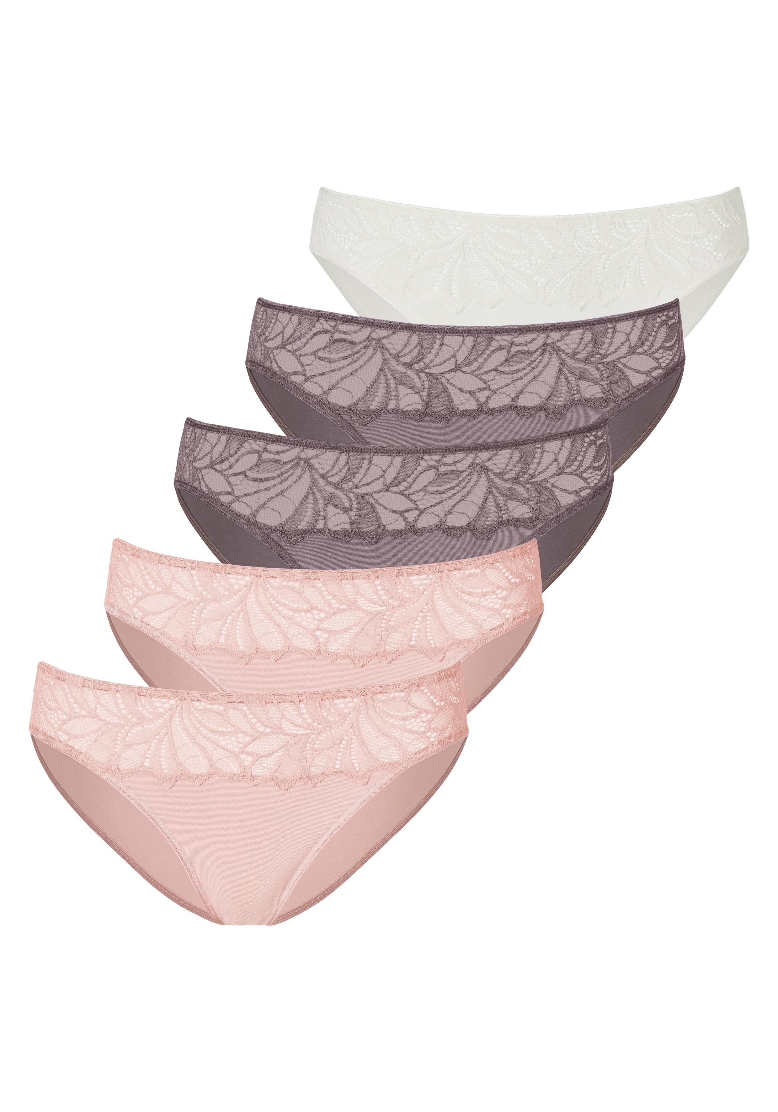 vivance bikinibroekje elastische katoenkwaliteit set 5 stuks roze | | 2747301388461688