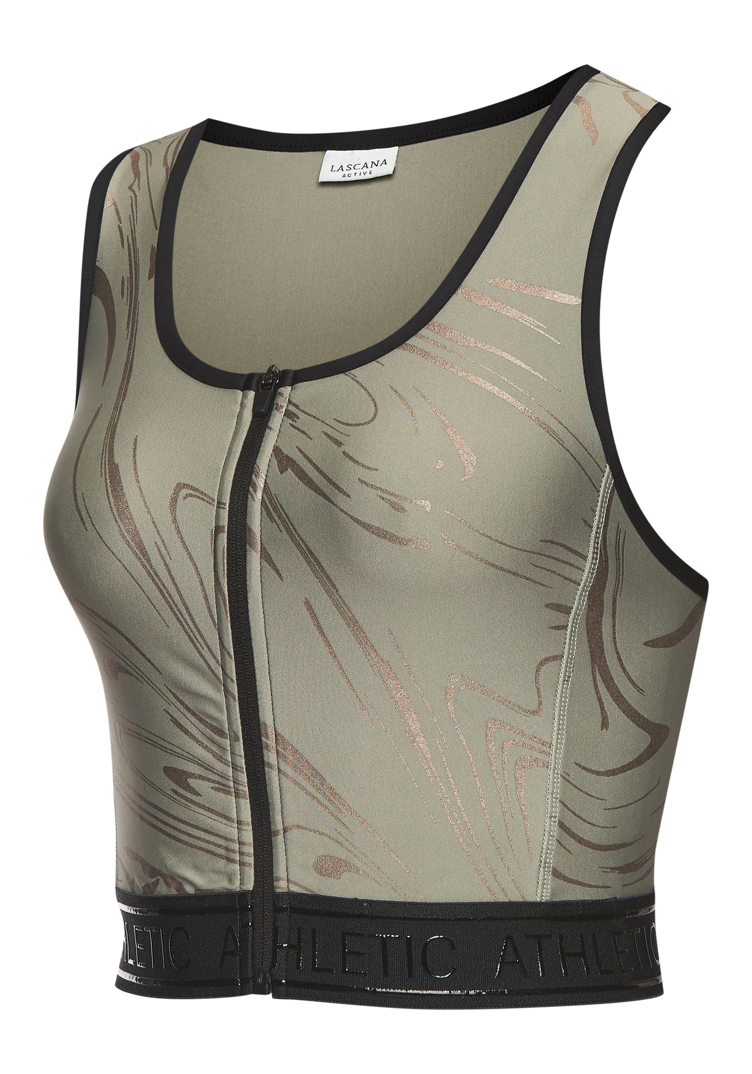 active by Lascana Functionele top Glanzende 3D-tekst op de tailleband