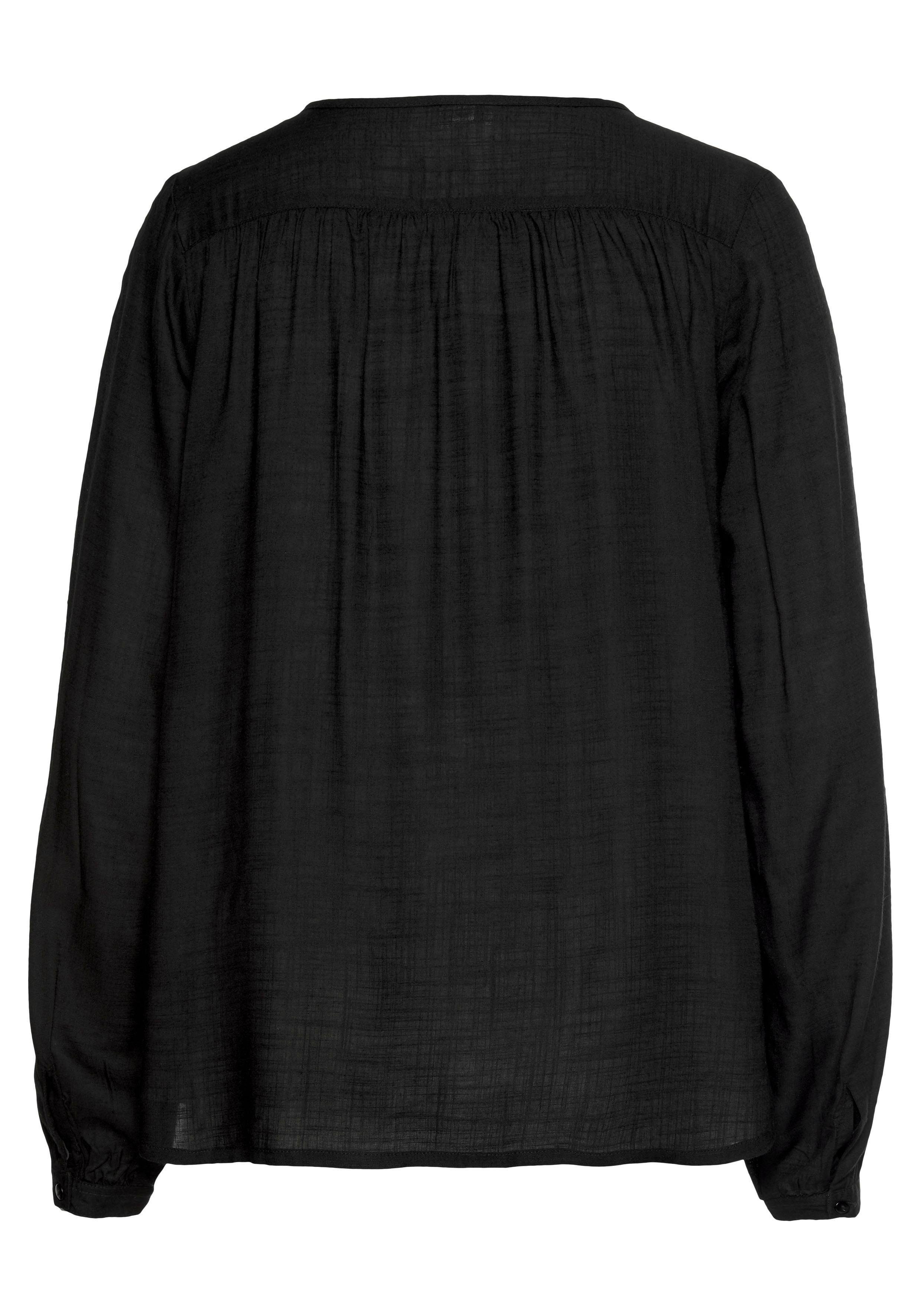 Buffalo Blouse zonder sluiting met knoopsluiting, basic, blouse met lange mouwen