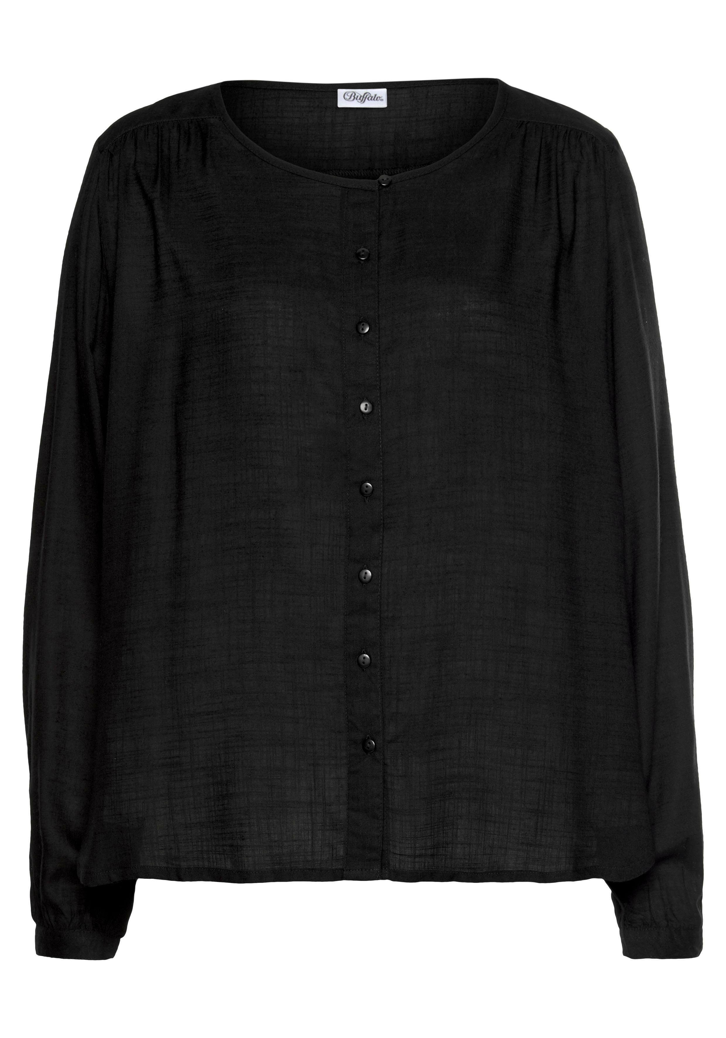 Buffalo Blouse zonder sluiting met knoopsluiting, basic, blouse met lange mouwen