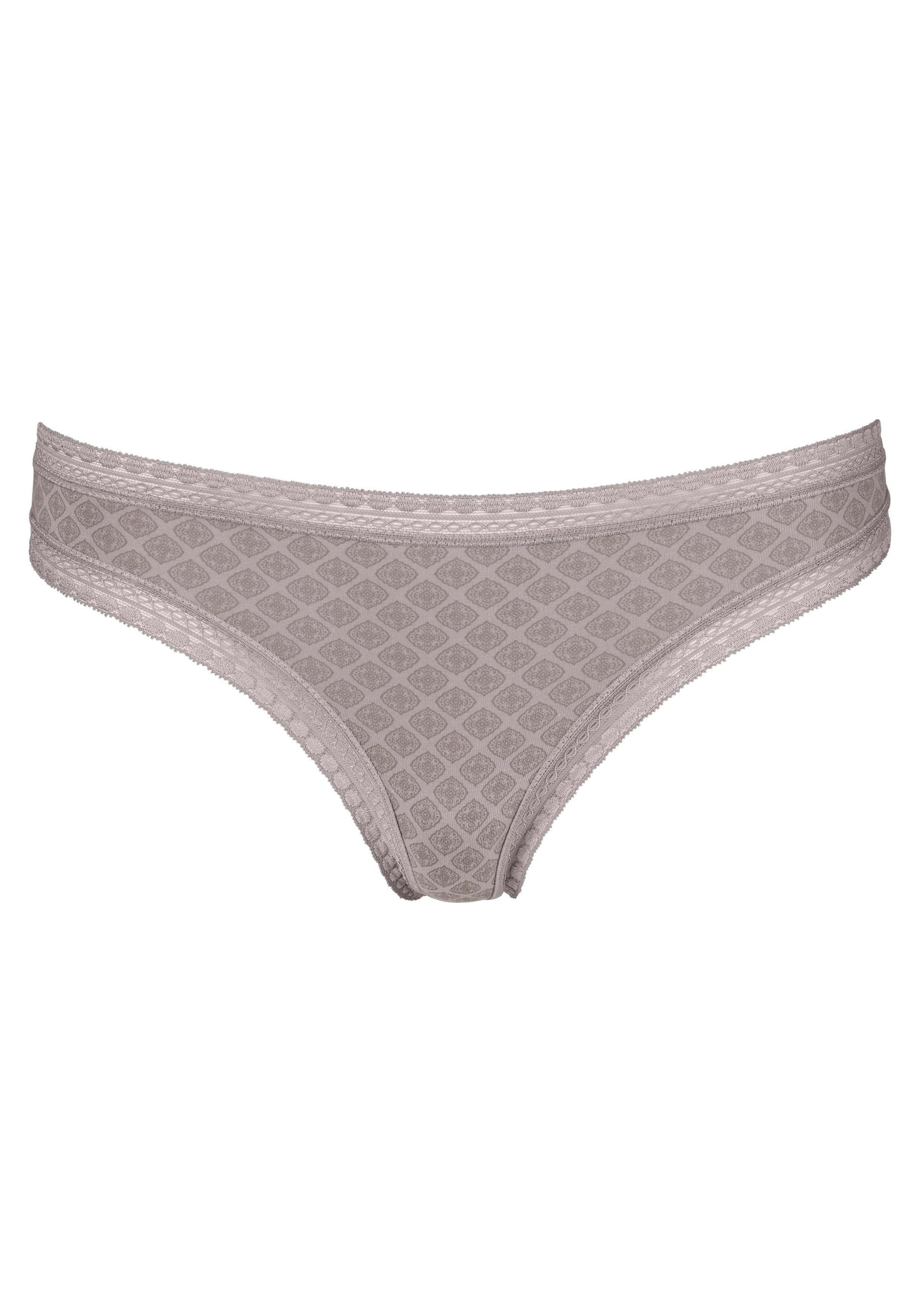 Lascana String van elastische katoen met zachte kant (3 stuks)