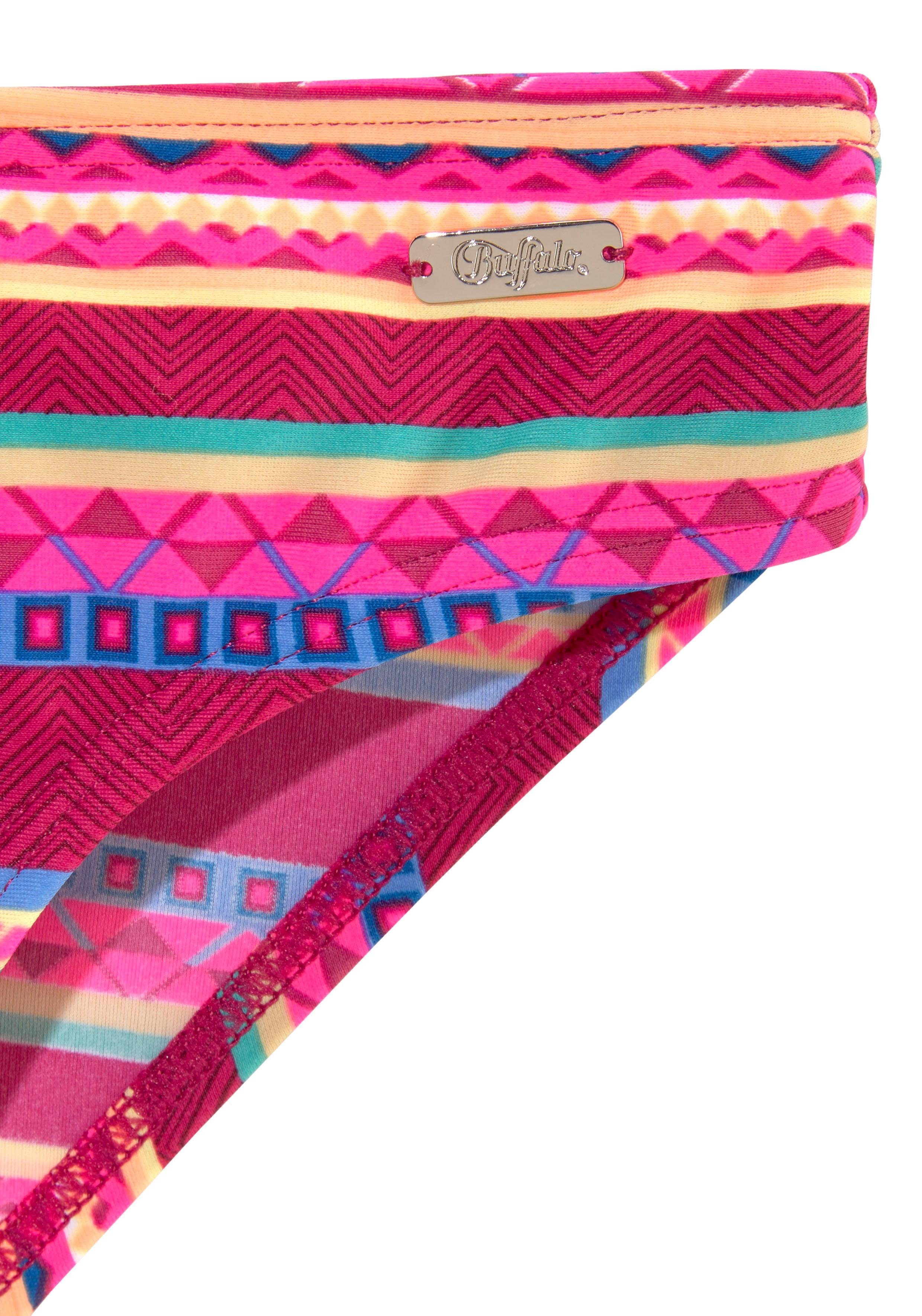 Buffalo Bandeaubikini Lux Kids met abstracte print bikini's maat 146/152 rood
