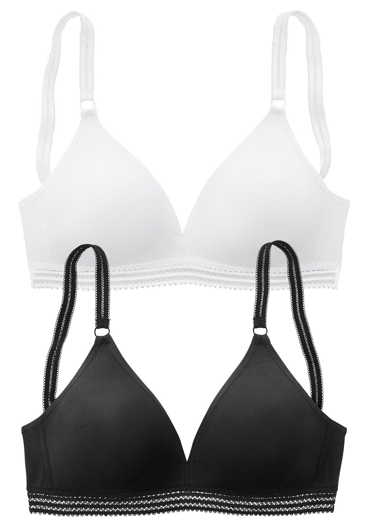 Petite fleur Soft-bh zonder beugels, in een mooie driehoeksvorm (2-delig, Set van 2)