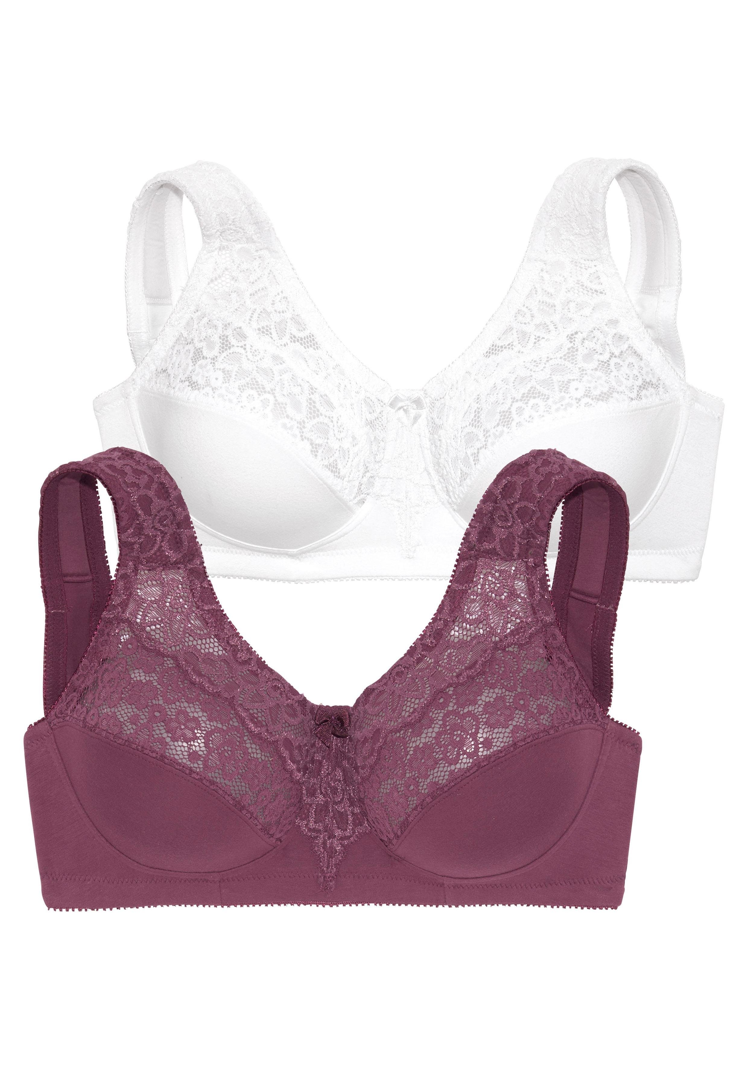 Petite fleur Steun-bh zonder beugels, met elegante kant, basic dessous (Set van 2)