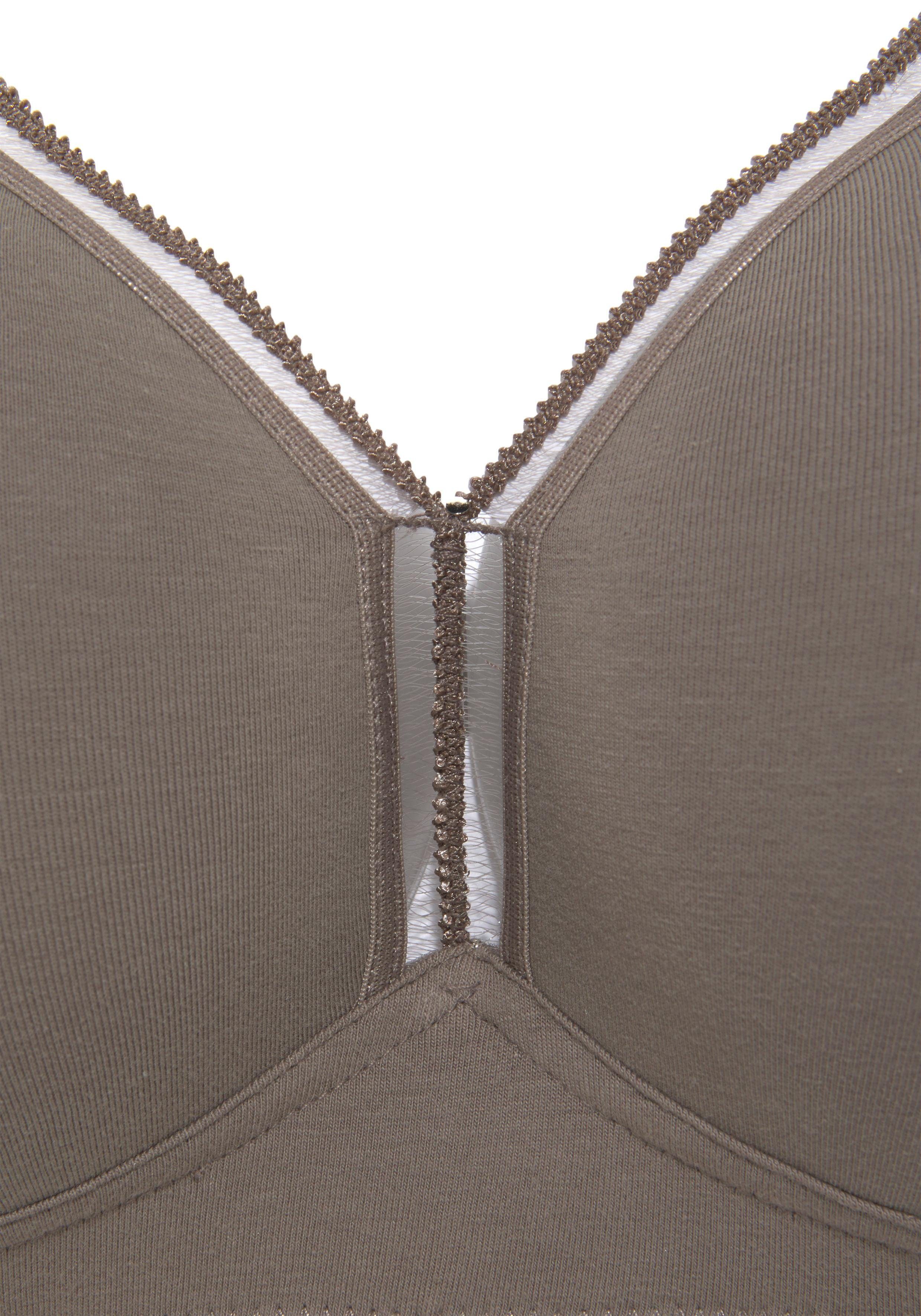 Petite fleur T-shirt-bh zonder beugels van katoen, basic dessous (Set van 2)