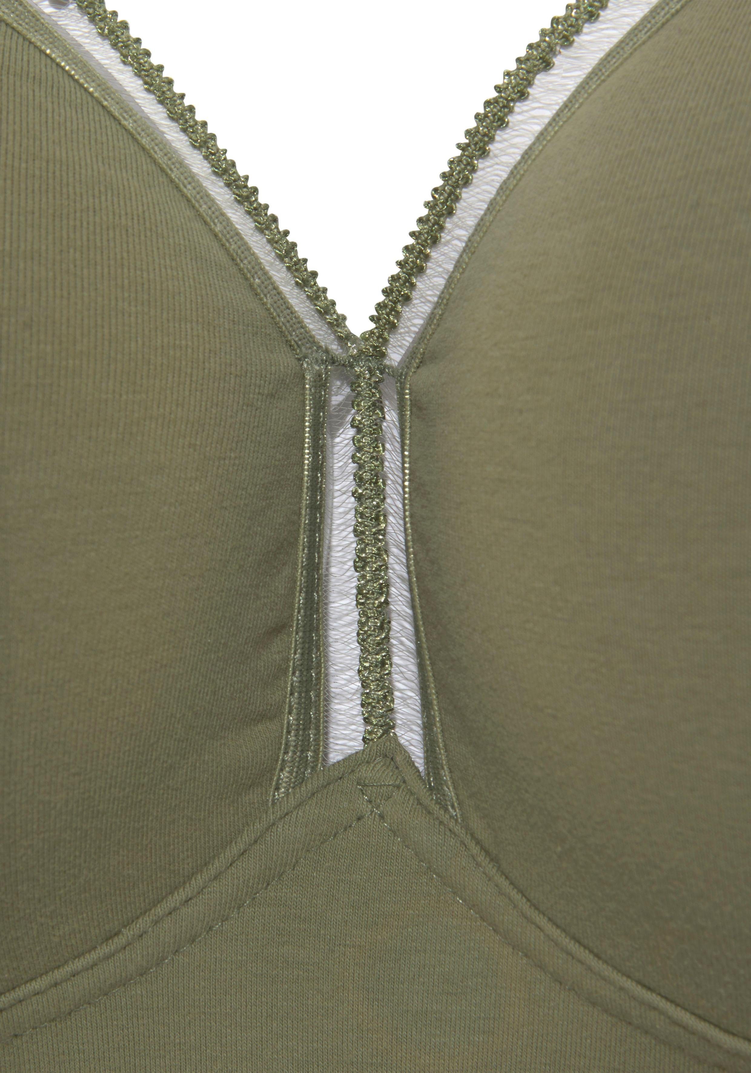 Petite fleur T-shirt-bh zonder beugels van katoen, basic dessous (Set van 2)