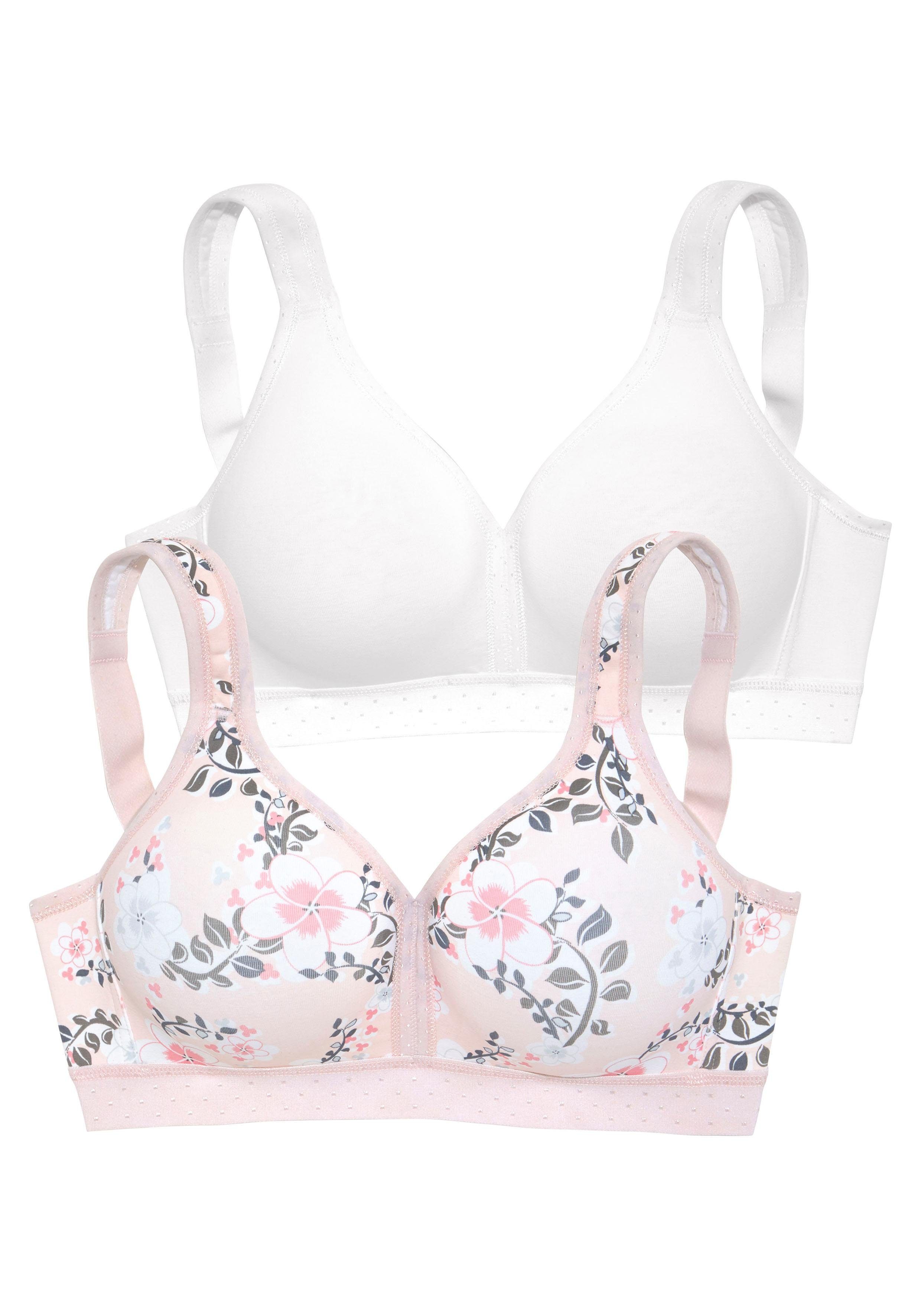 Petite fleur Soft-bh zonder beugels van zacht katoen (Set van 2)