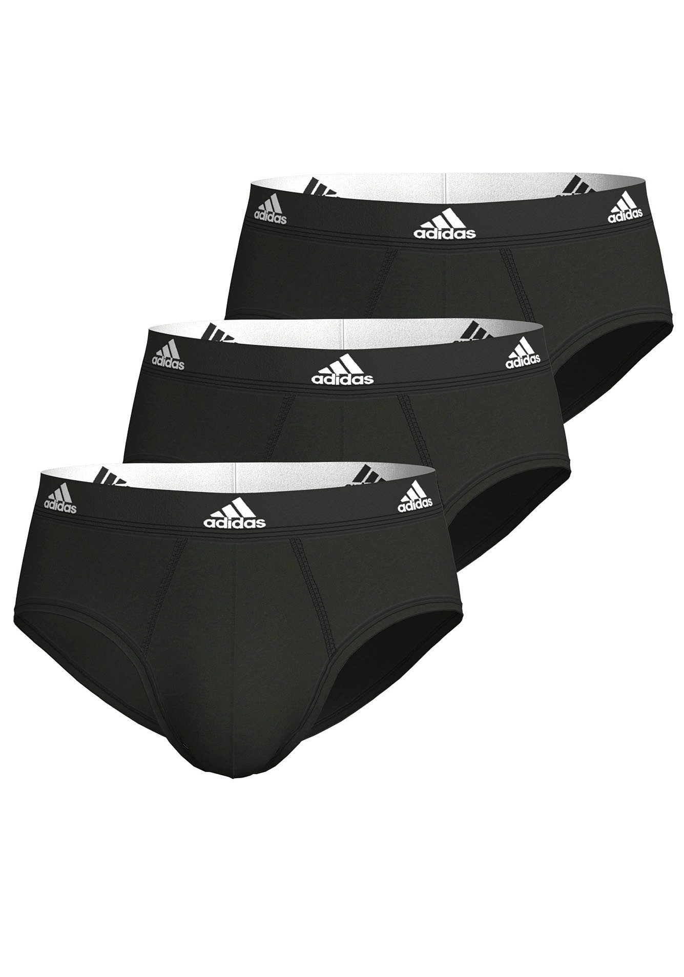 Adidas slips active flex cotton 3 pack zwart
