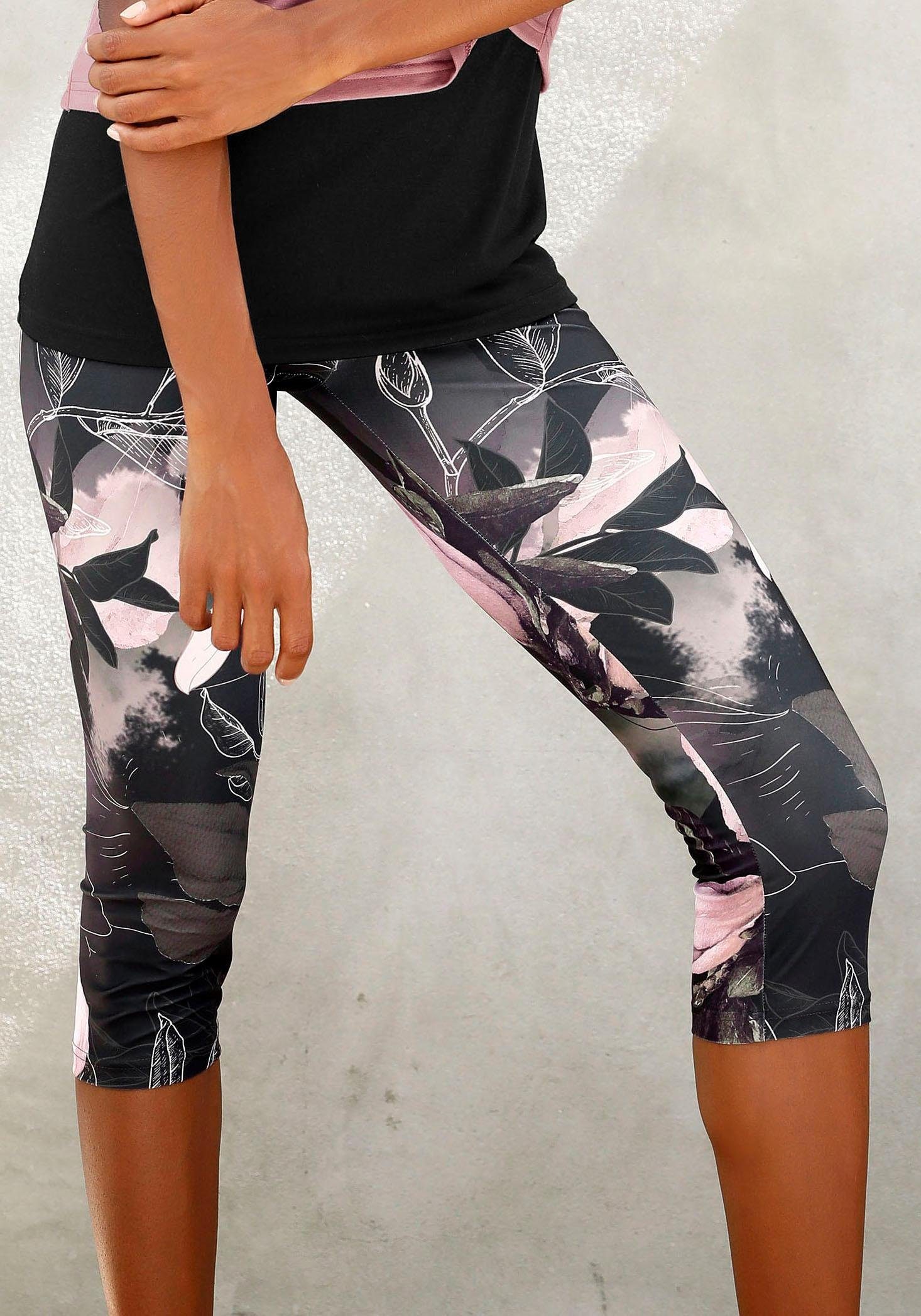 active by Lascana Caprilegging Tropical met abstracte bloemenprint