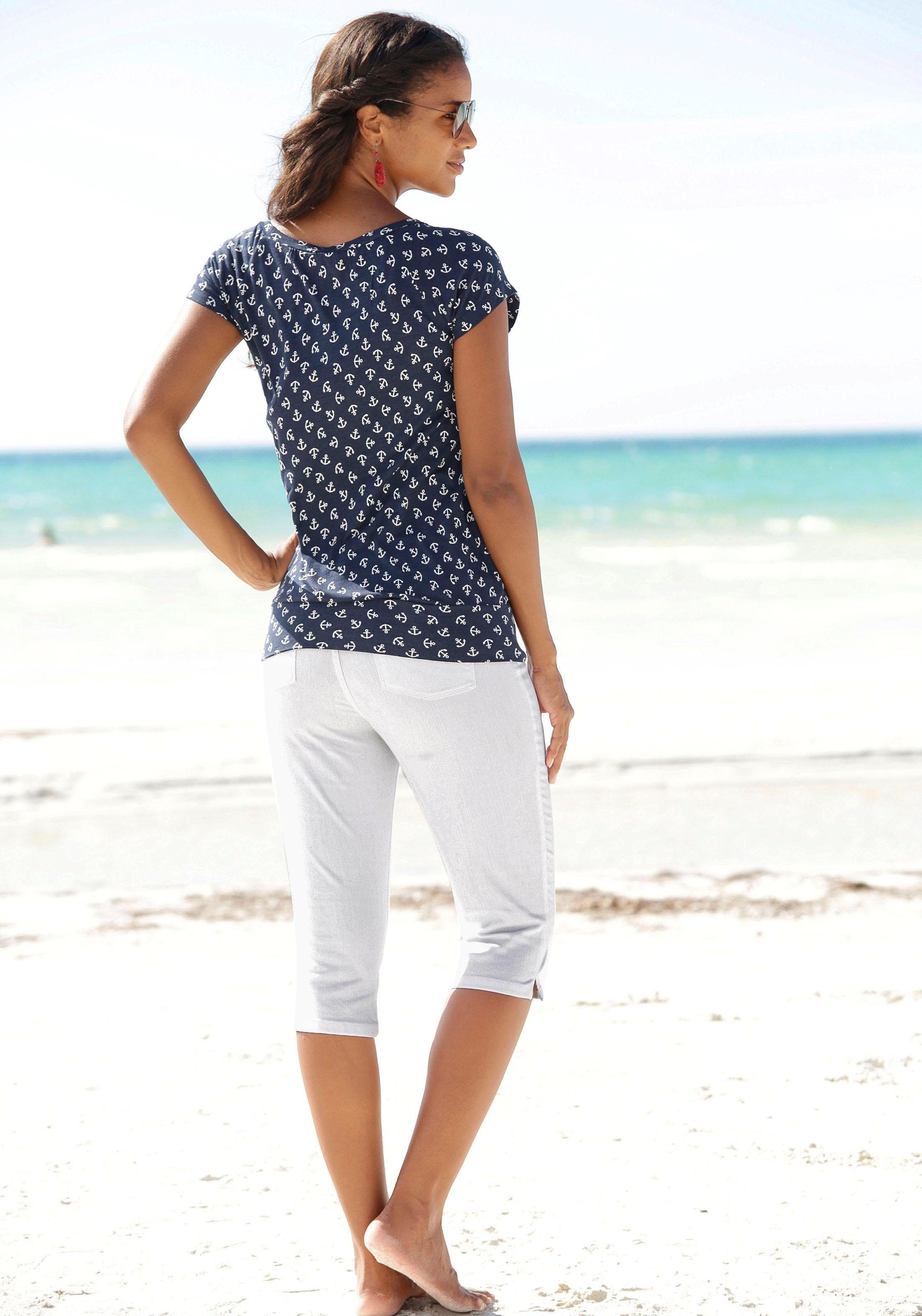Beachtime 3/4 broek met elastaan, capribroek, zomerbroek