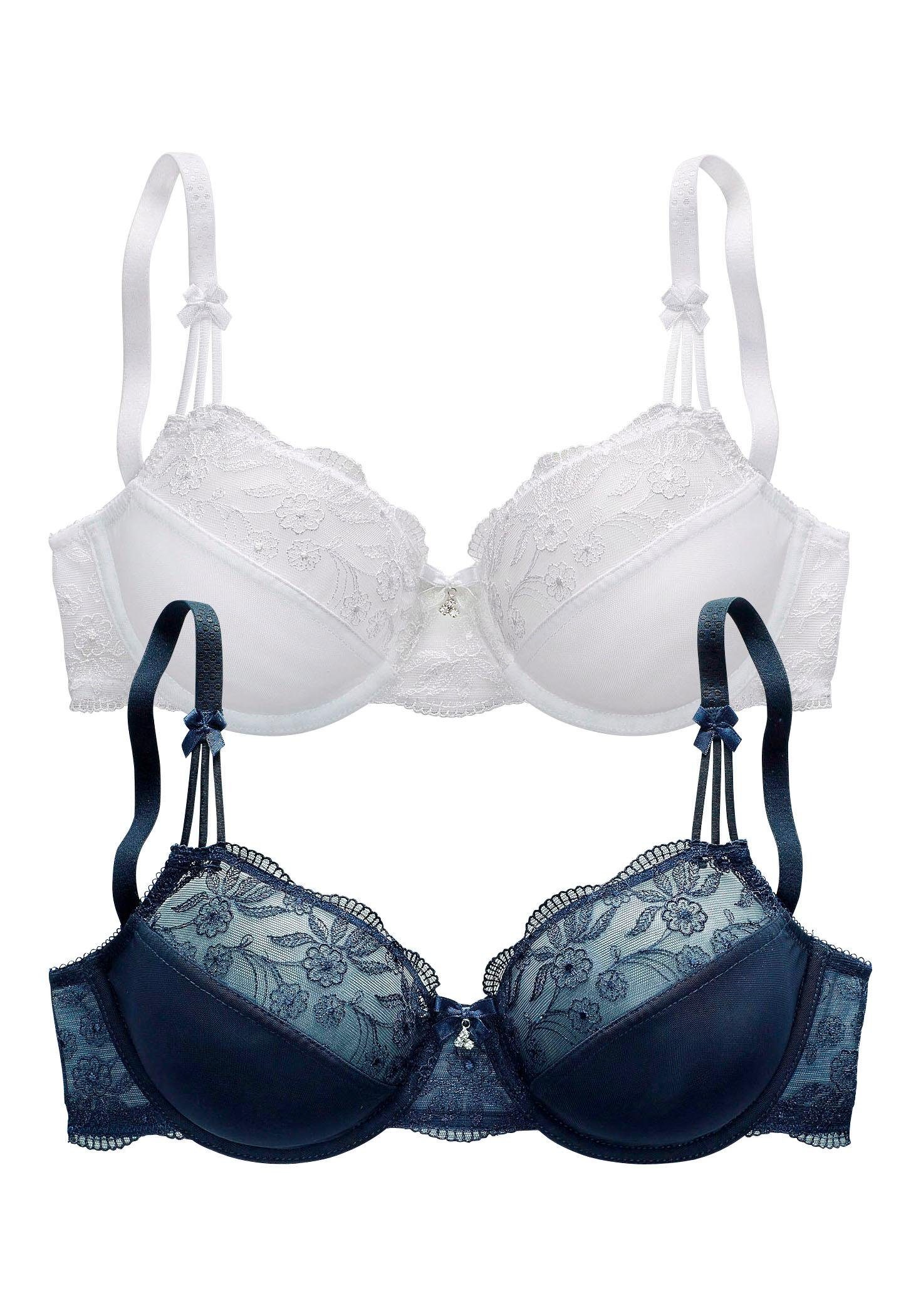 Nuance Beugel-bh met mooie borduurkant, dessous (Set van 2)