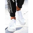 lascana sneakers van textiel met plateauzool wit