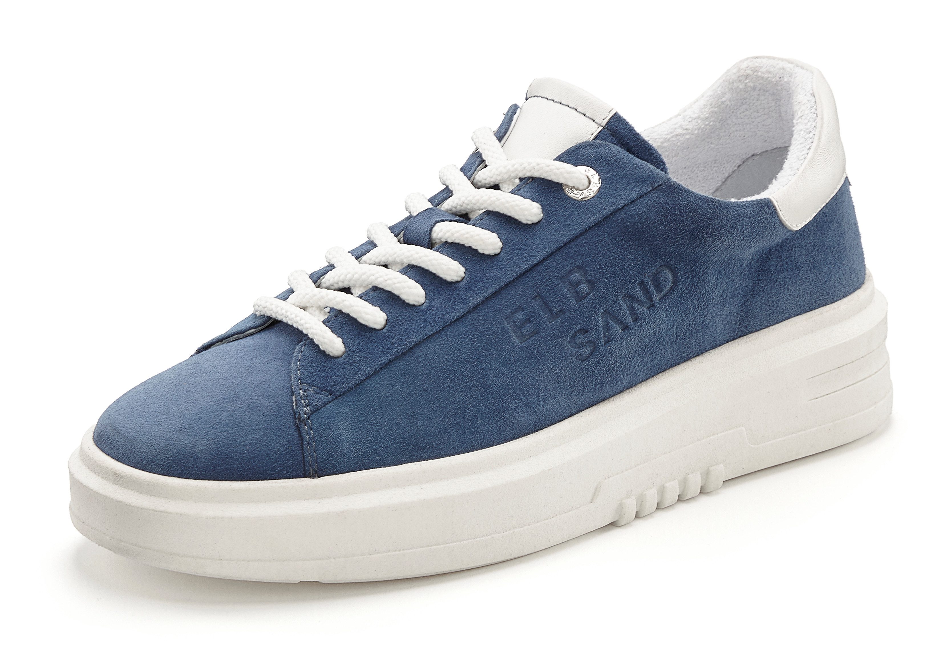 Elbsand Sneakers Veterschoen, vrijetijdsschoen van leer met modieuze plateaus zool